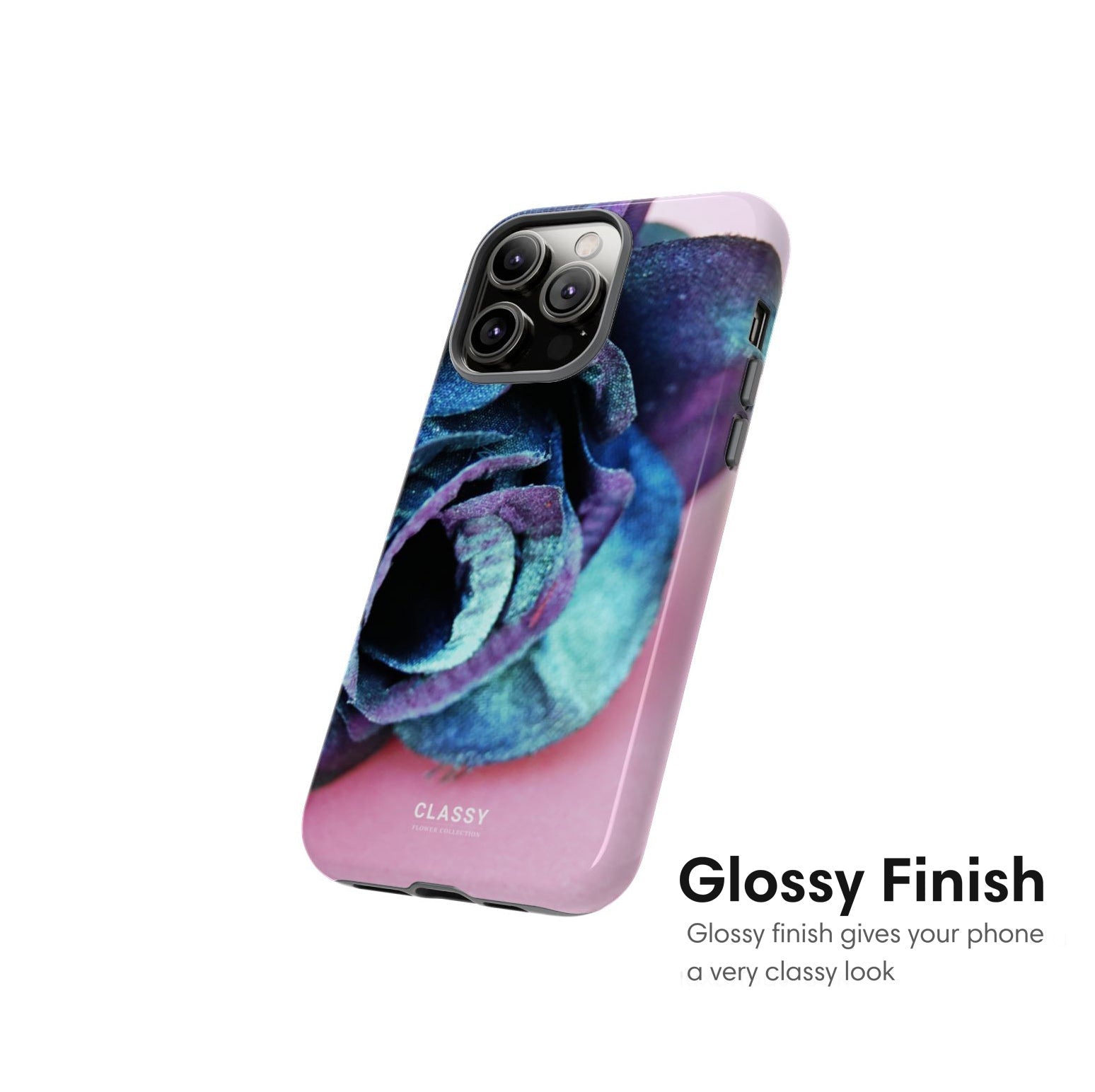 Pink and Blue Flower Tough Case - Classy Cases - Phone Case - iPhone 17 - Glossy - 