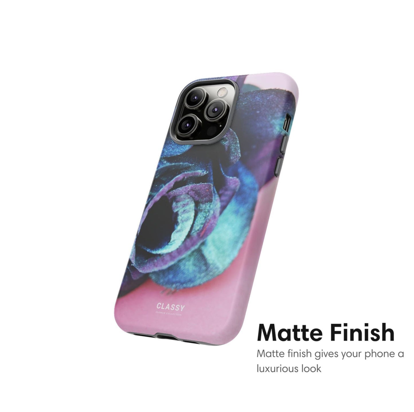 Pink and Blue Flower Tough Case - Classy Cases - Phone Case - iPhone 17 - Glossy - 