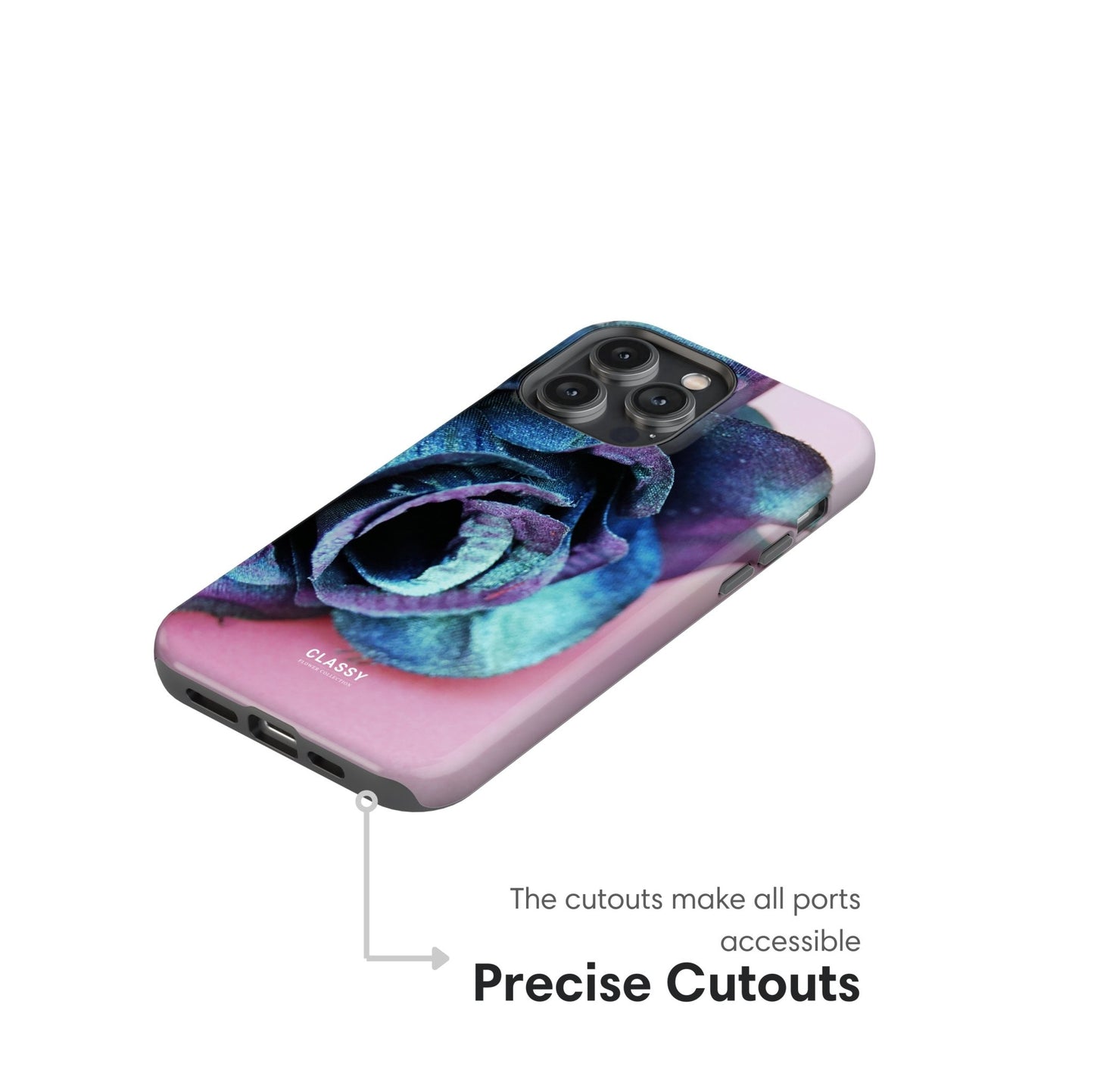 Pink and Blue Flower Tough Case - Classy Cases - Phone Case - iPhone 17 - Glossy - 
