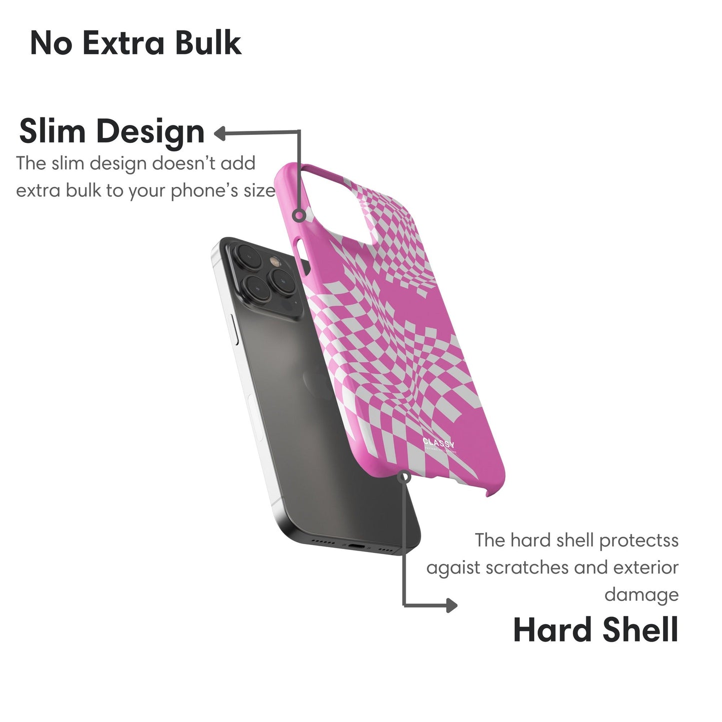 Pink and White Pattern Snap Case - Classy Cases - Phone Case - iPhone 17 - Glossy - 