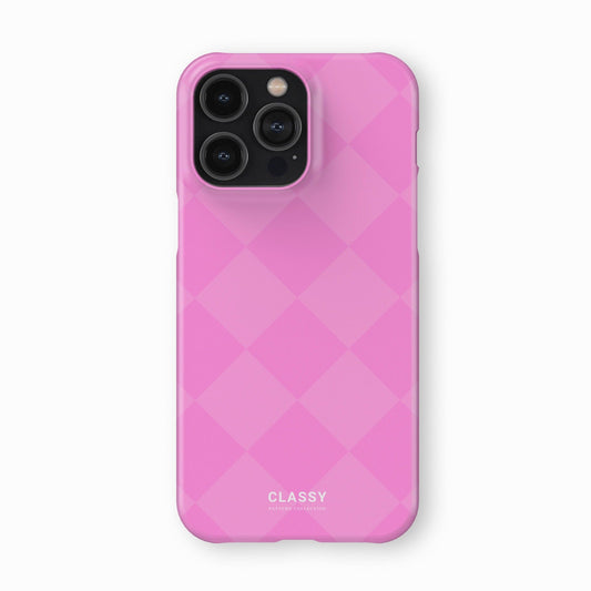 Pink Check Pattern Snap Case - Classy Cases - Phone Case - iPhone 14 - Glossy - 