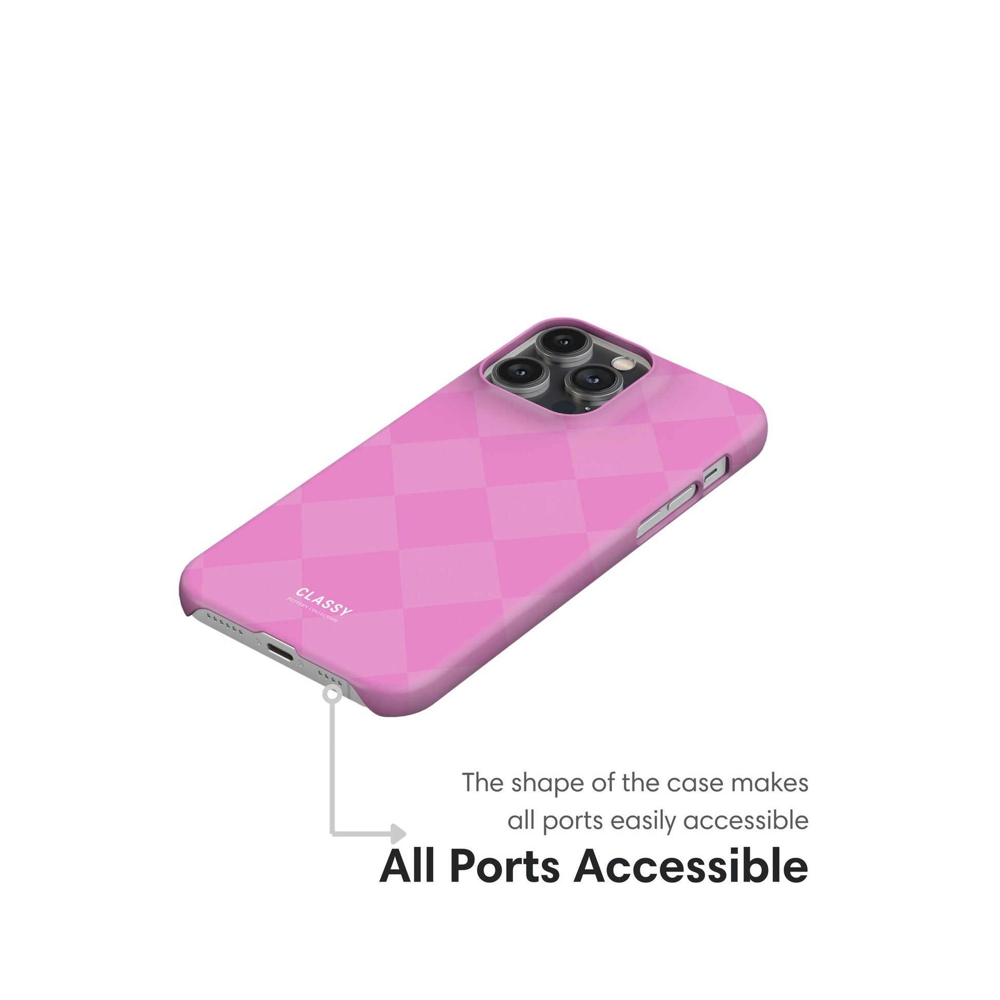Pink Check Pattern Snap Case - Classy Cases - Phone Case - iPhone 17 - Glossy - 