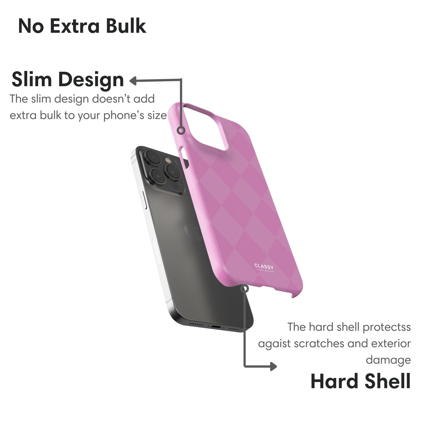 Pink Check Pattern Snap Case - Classy Cases - Phone Case - iPhone 17 - Glossy - 