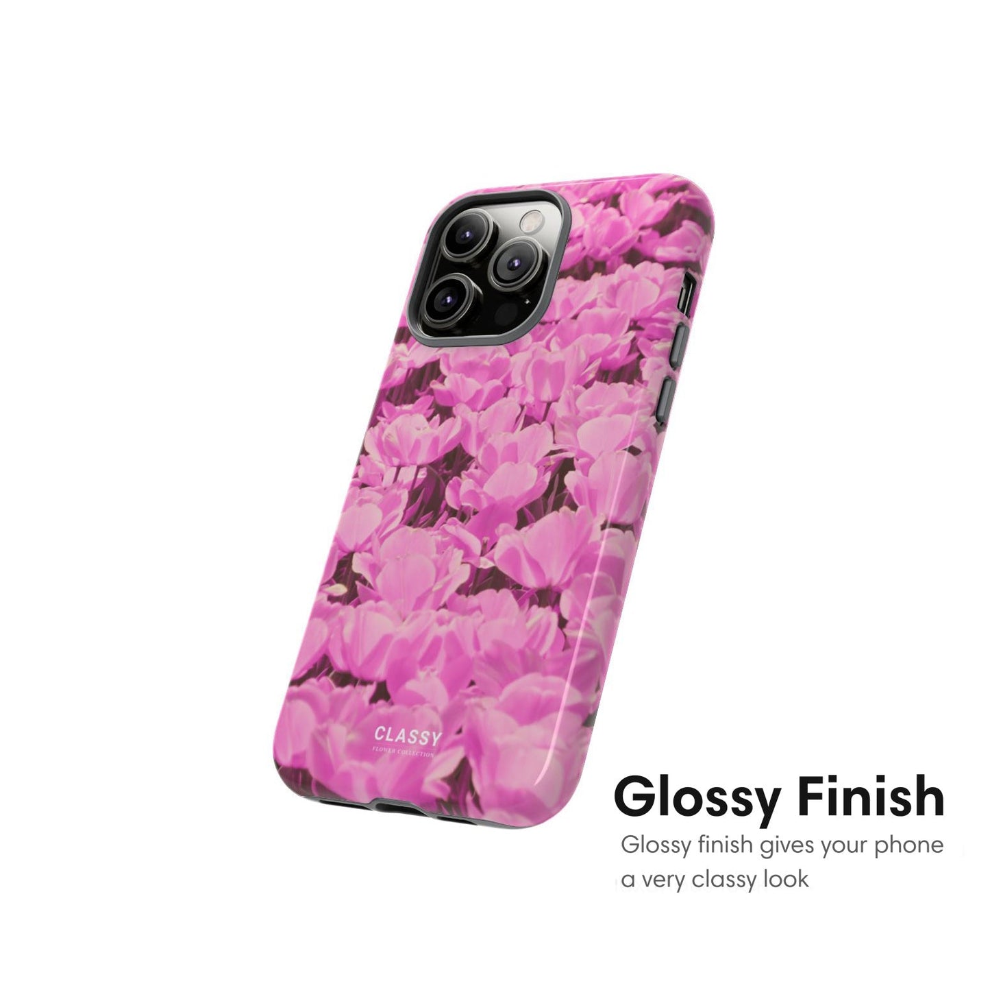 Pink Flower Art Tough Case - Classy Cases - Phone Case - iPhone 17 - Glossy - 