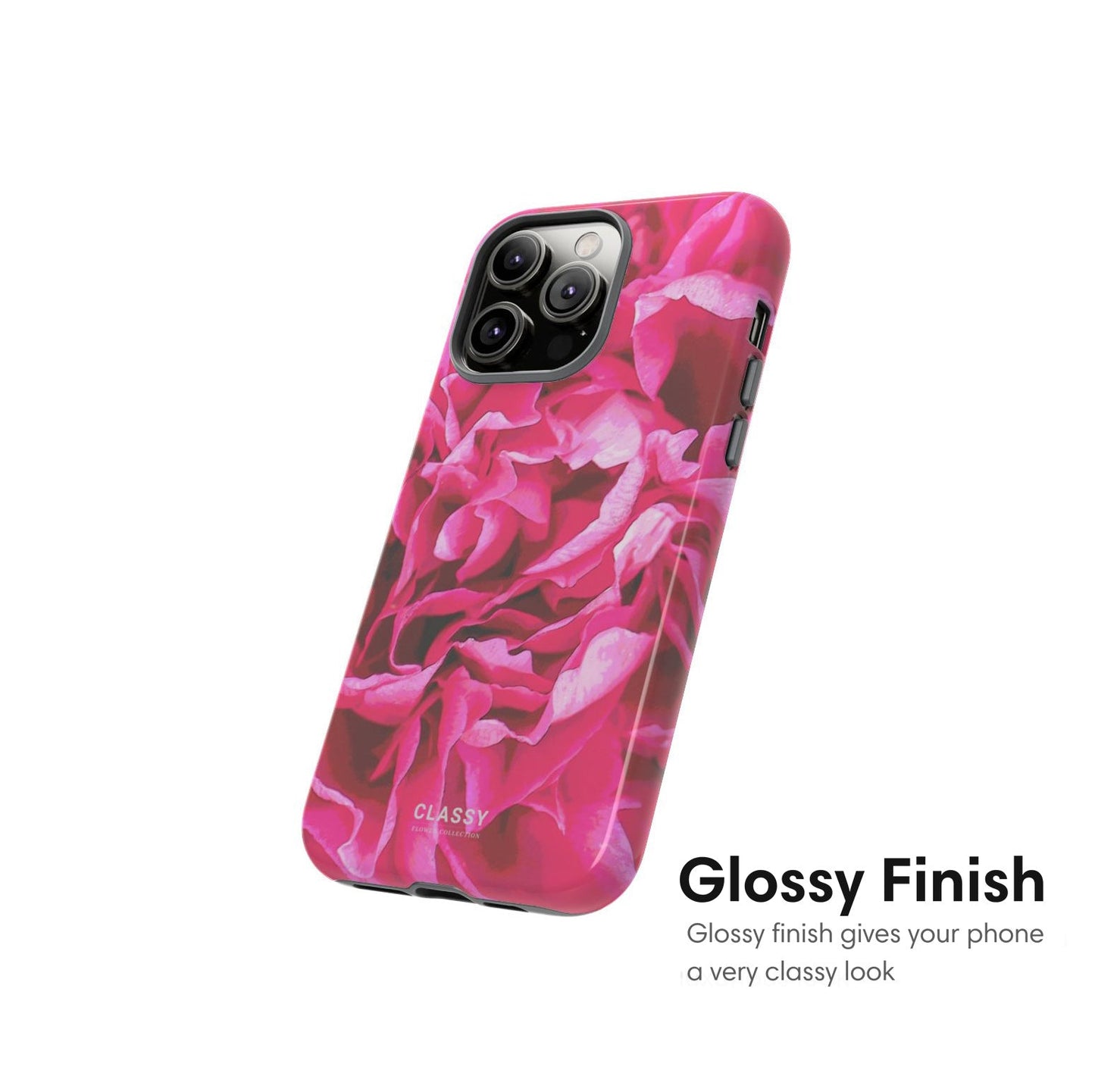 Pink Flowers Tough Case - Classy Cases - Phone Case - iPhone 17 - Glossy - 