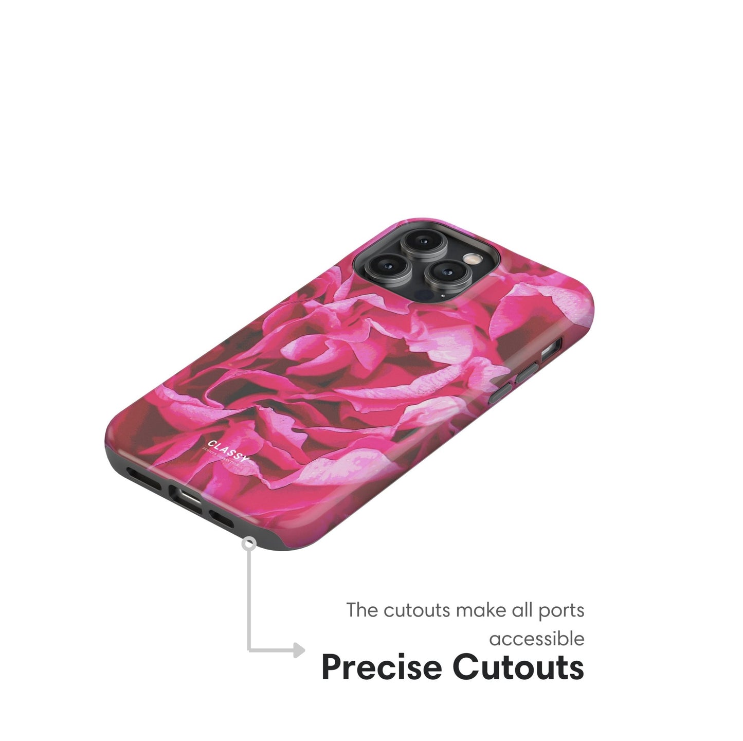 Pink Flowers Tough Case - Classy Cases - Phone Case - iPhone 17 - Glossy - 