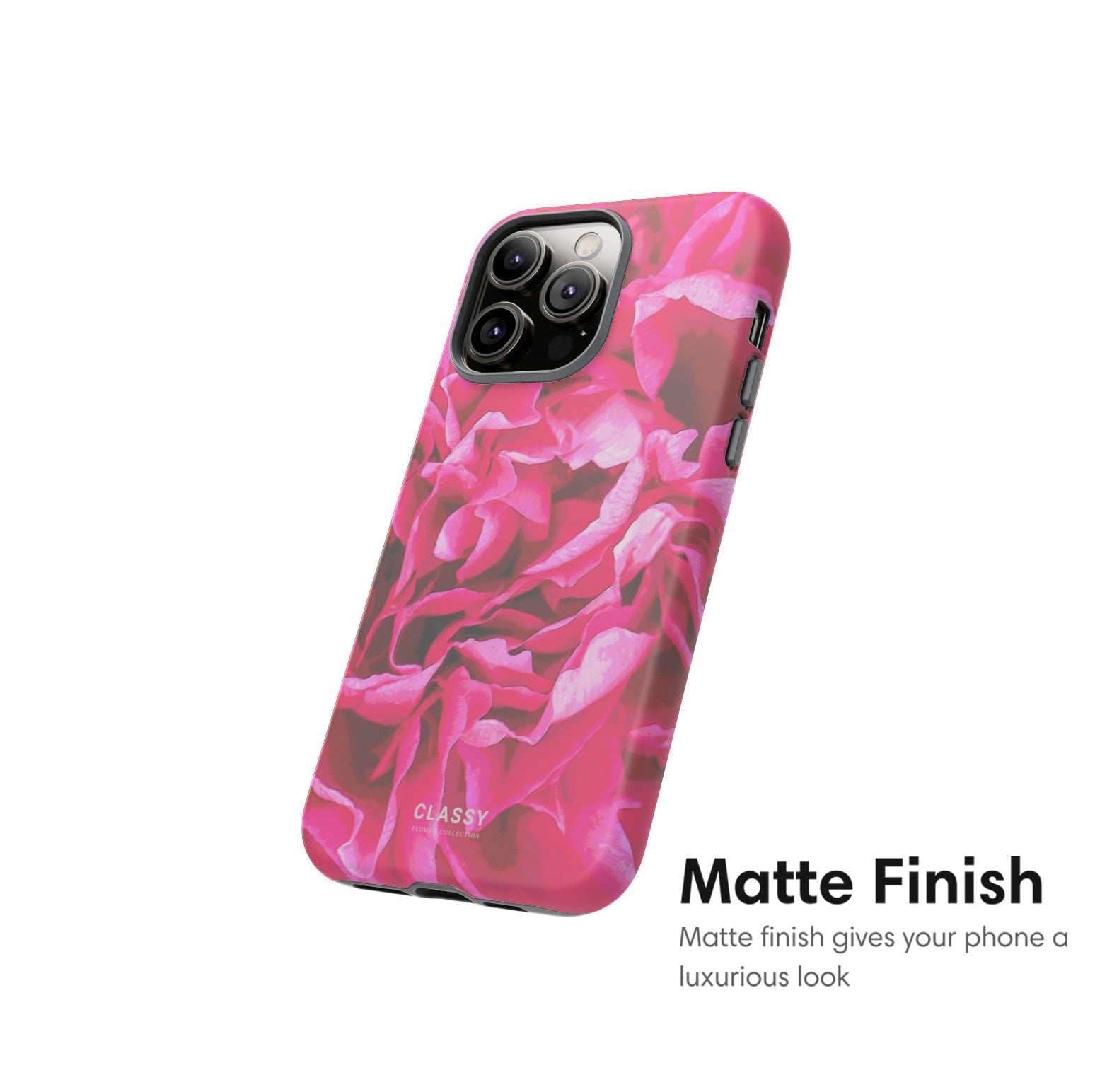 Pink Flowers Tough Case - Classy Cases - Phone Case - iPhone 17 - Glossy - 