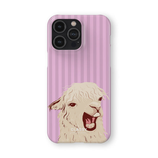 Pink Striped Llama Snap Case - Classy Cases - Phone Case - iPhone 17 - Glossy - 
