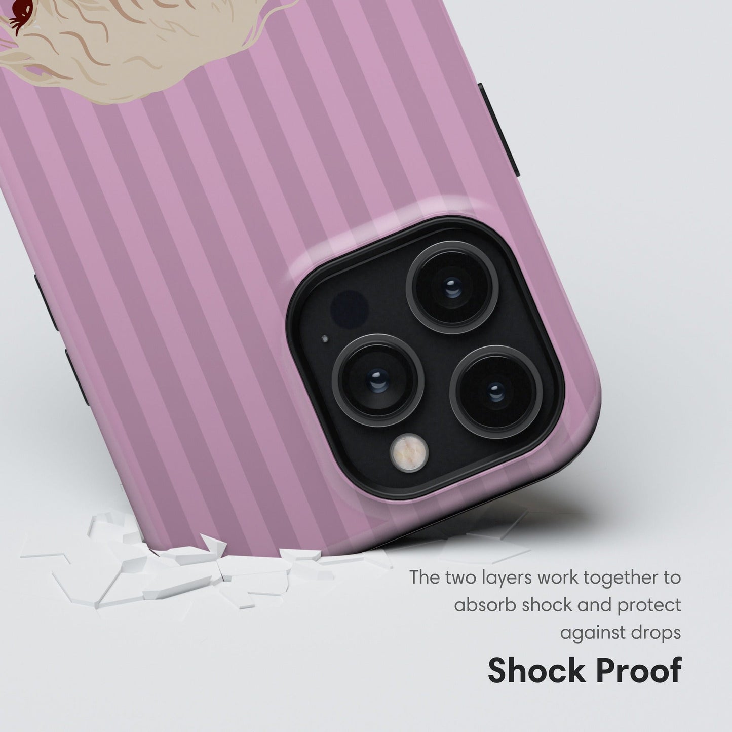 Pink Striped Llama Tough Case - Classy Cases - Phone Case - iPhone 17 - Glossy - 