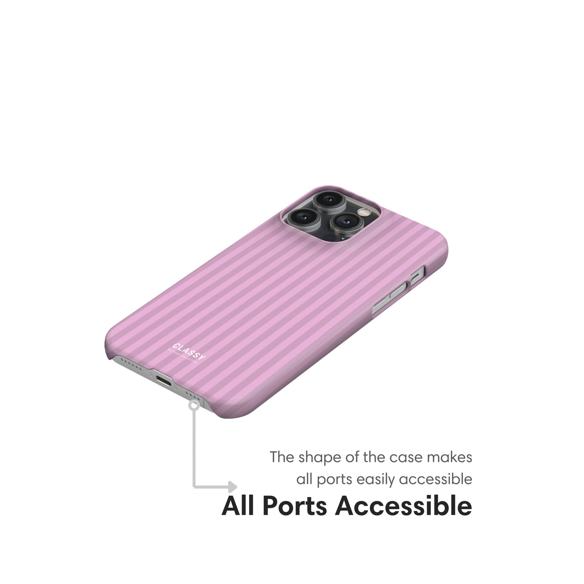 Pink Striped Snap Case - Classy Cases - Phone Case - iPhone 17 - Glossy - 