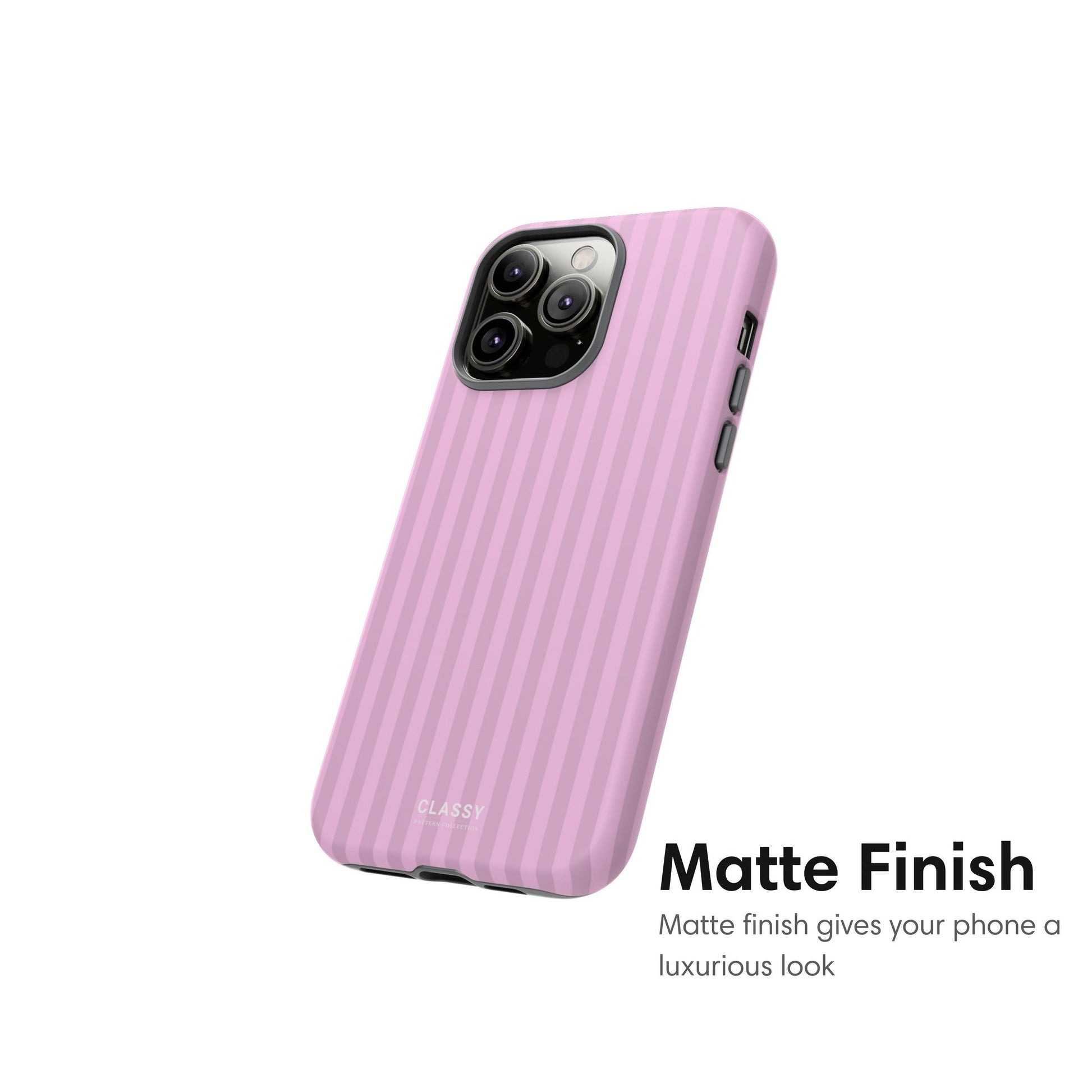 Pink Striped Tough Case - Classy Cases - Phone Case - iPhone 17 - Glossy - 