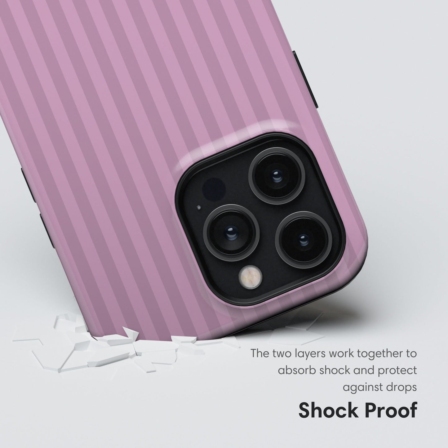 Pink Striped Tough Case - Classy Cases - Phone Case - iPhone 17 - Glossy - 