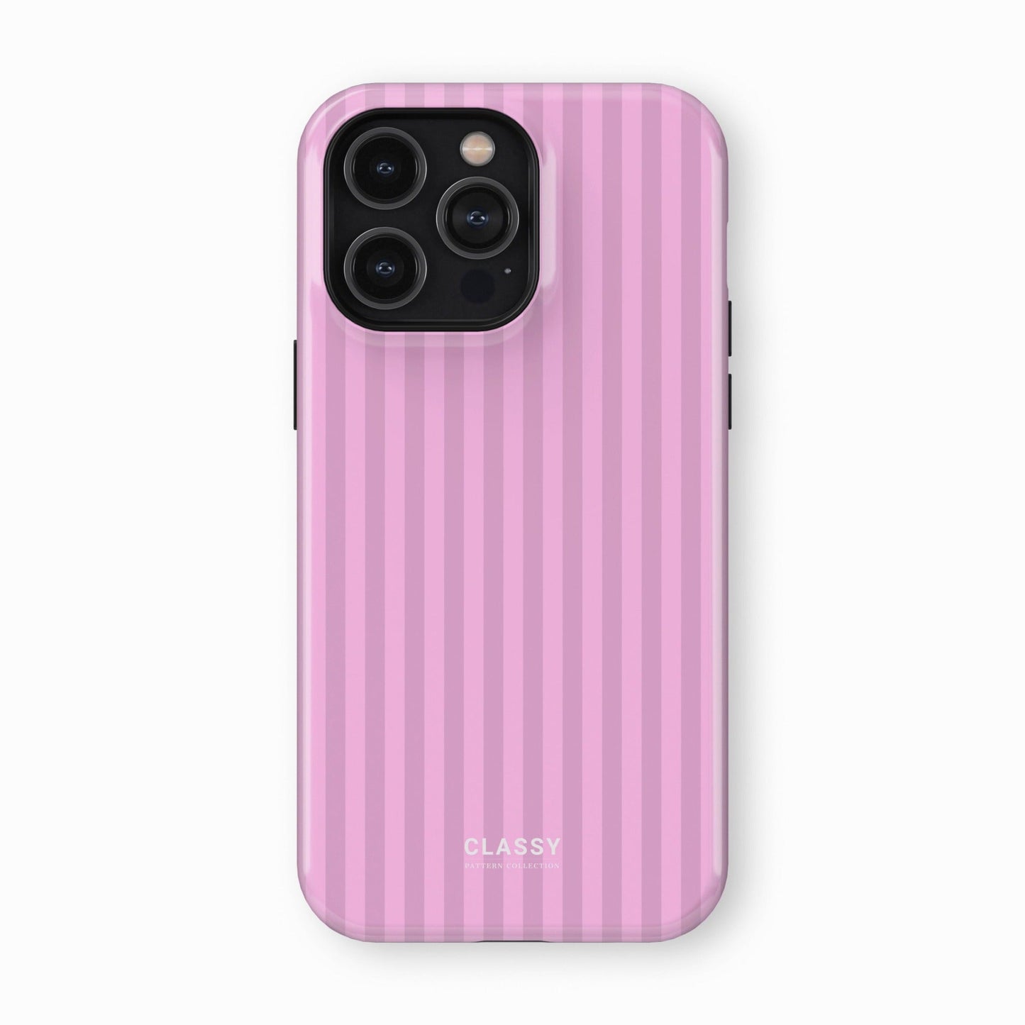 Pink Striped Tough Case - Classy Cases - Phone Case - iPhone 17 - Glossy - 