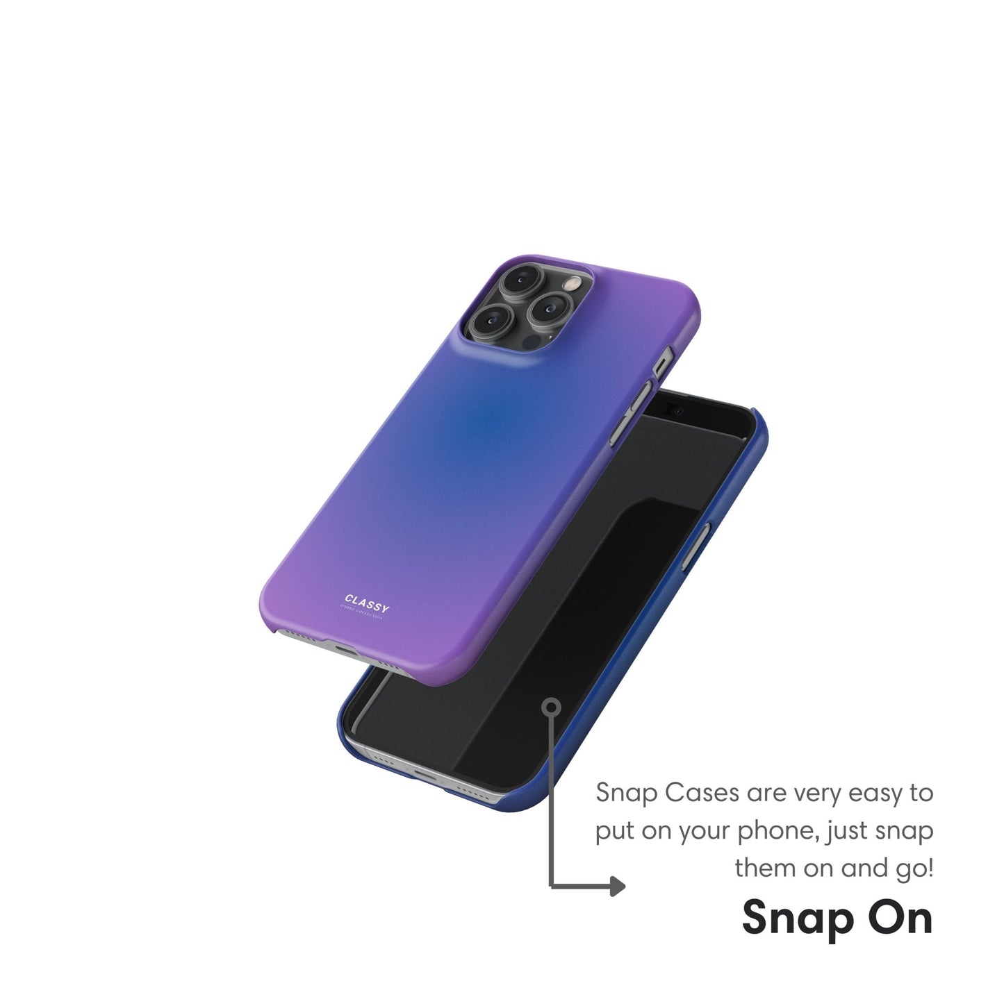 Purple and Blue Ombre Snap Case - Classy Cases - Phone Case - iPhone 17 - Glossy - 