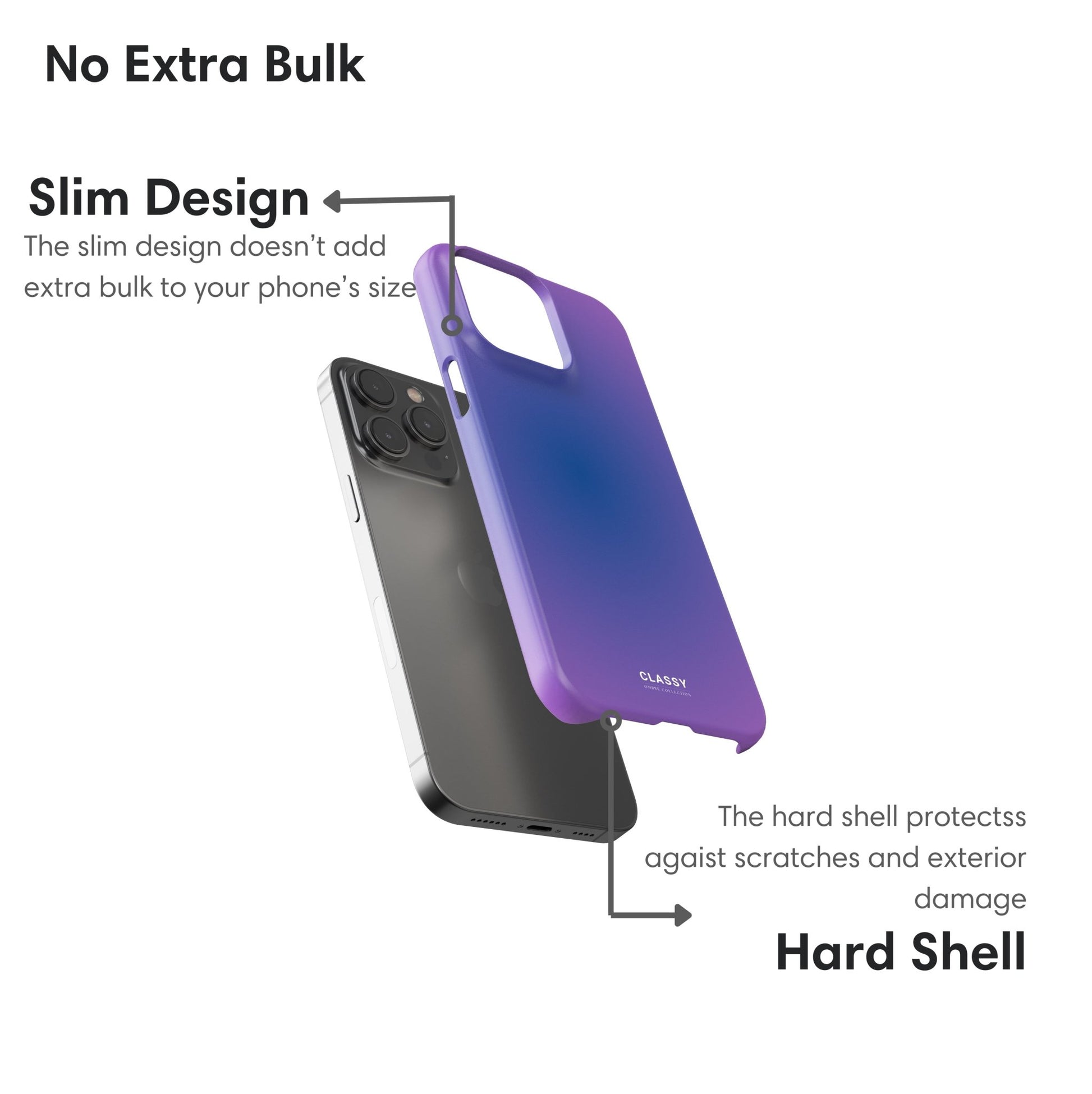 Purple and Blue Ombre Snap Case - Classy Cases - Phone Case - iPhone 17 - Glossy - 