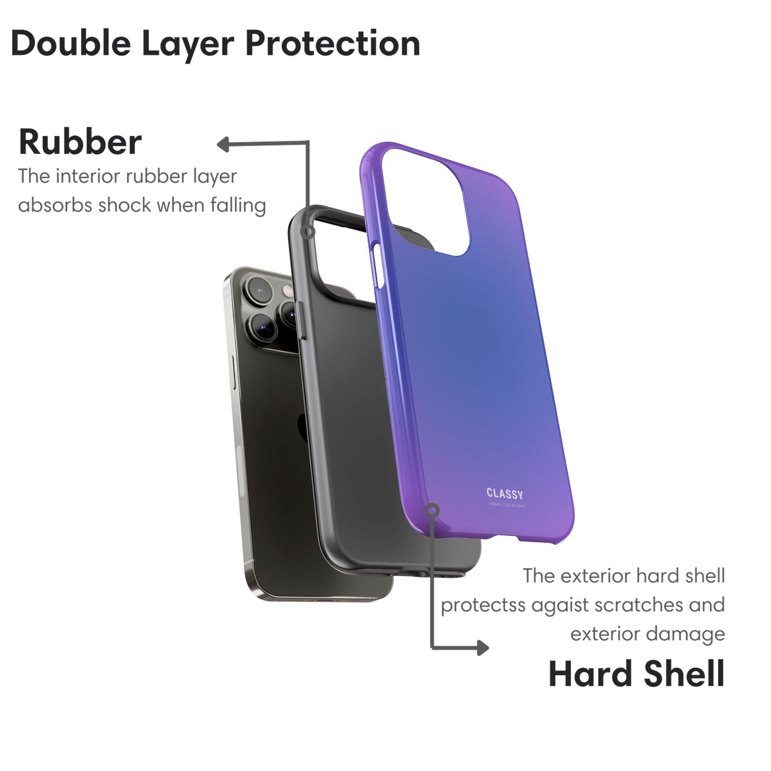 Purple and Blue Ombre Tough Case - Classy Cases - Phone Case - iPhone 17 - Glossy - 