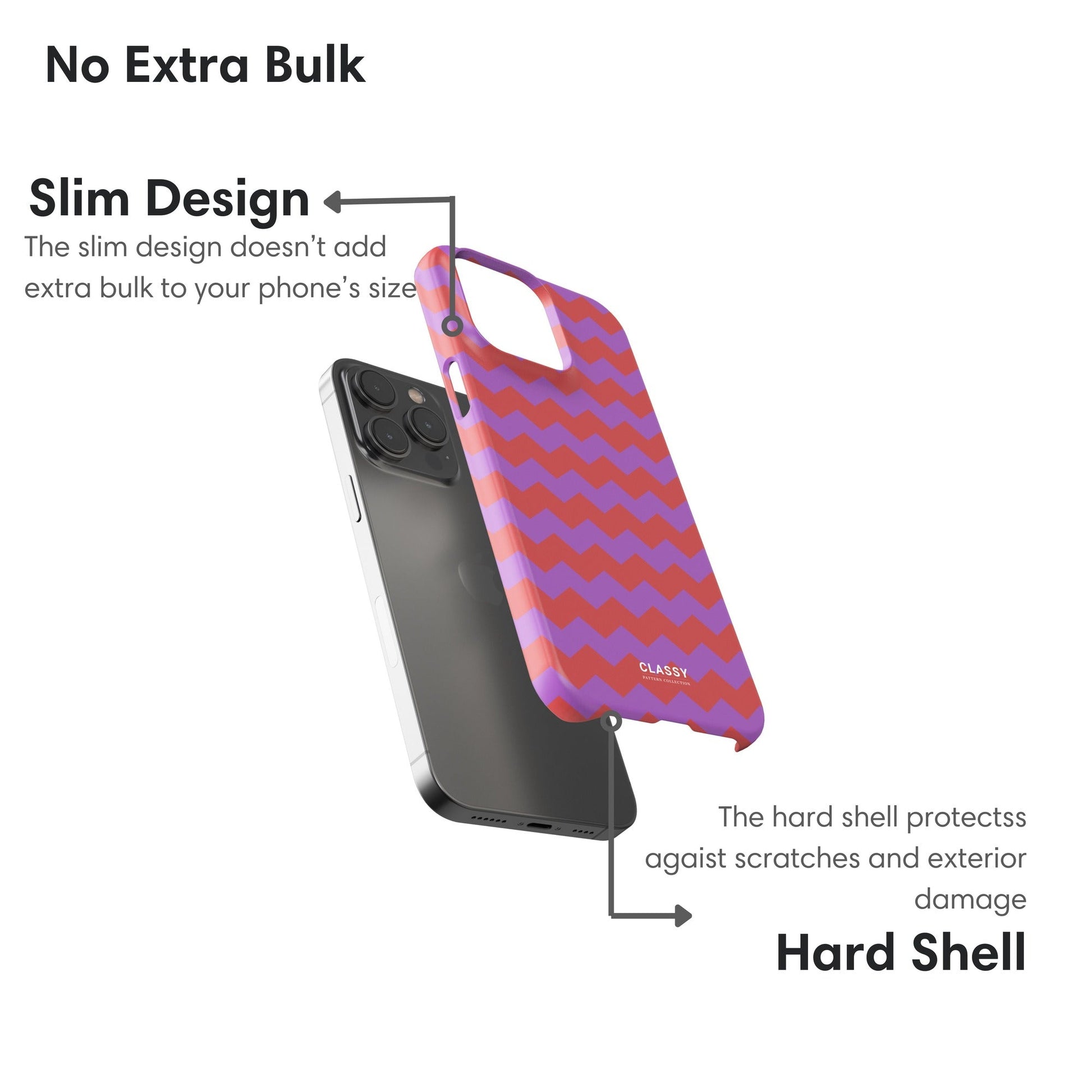 Purple and Orange Chevron Pattern Snap Case - Classy Cases - Phone Case - iPhone 17 - Glossy - 