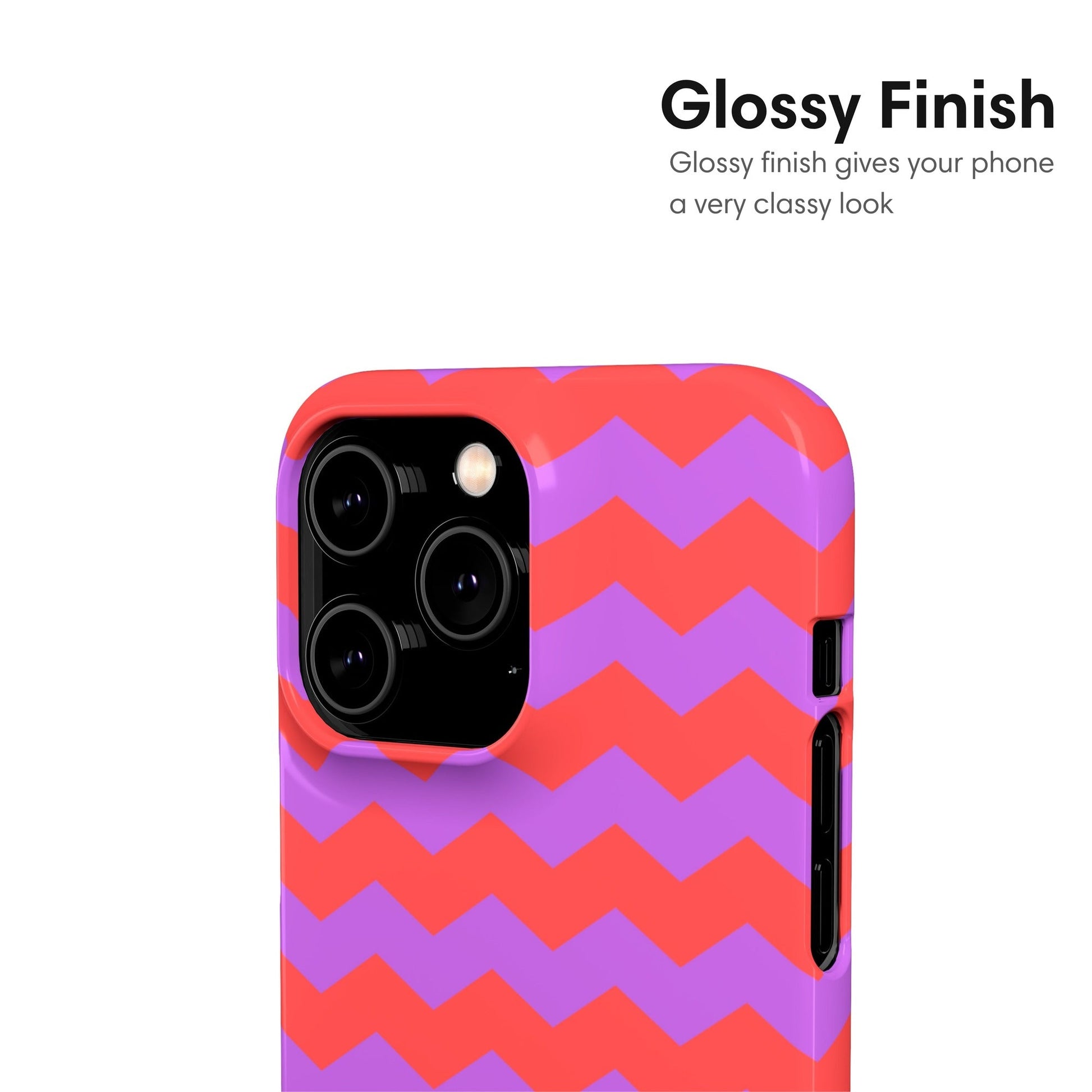 Purple and Orange Chevron Pattern Snap Case - Classy Cases - Phone Case - iPhone 17 - Glossy - 