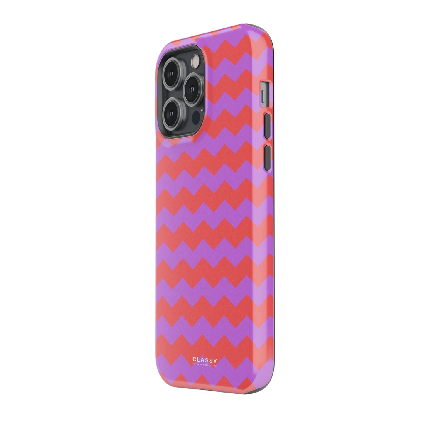 Purple and Orange Chevron Pattern Tough Case - Classy Cases - Phone Case - iPhone 17 - Glossy - 
