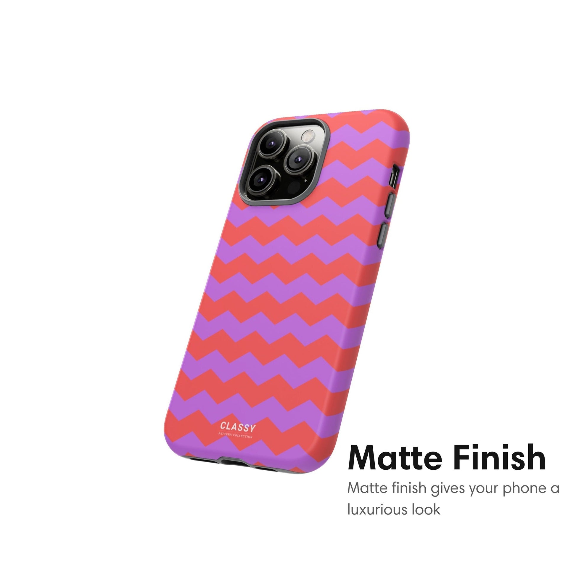 Purple and Orange Chevron Pattern Tough Case - Classy Cases - Phone Case - iPhone 17 - Glossy - 
