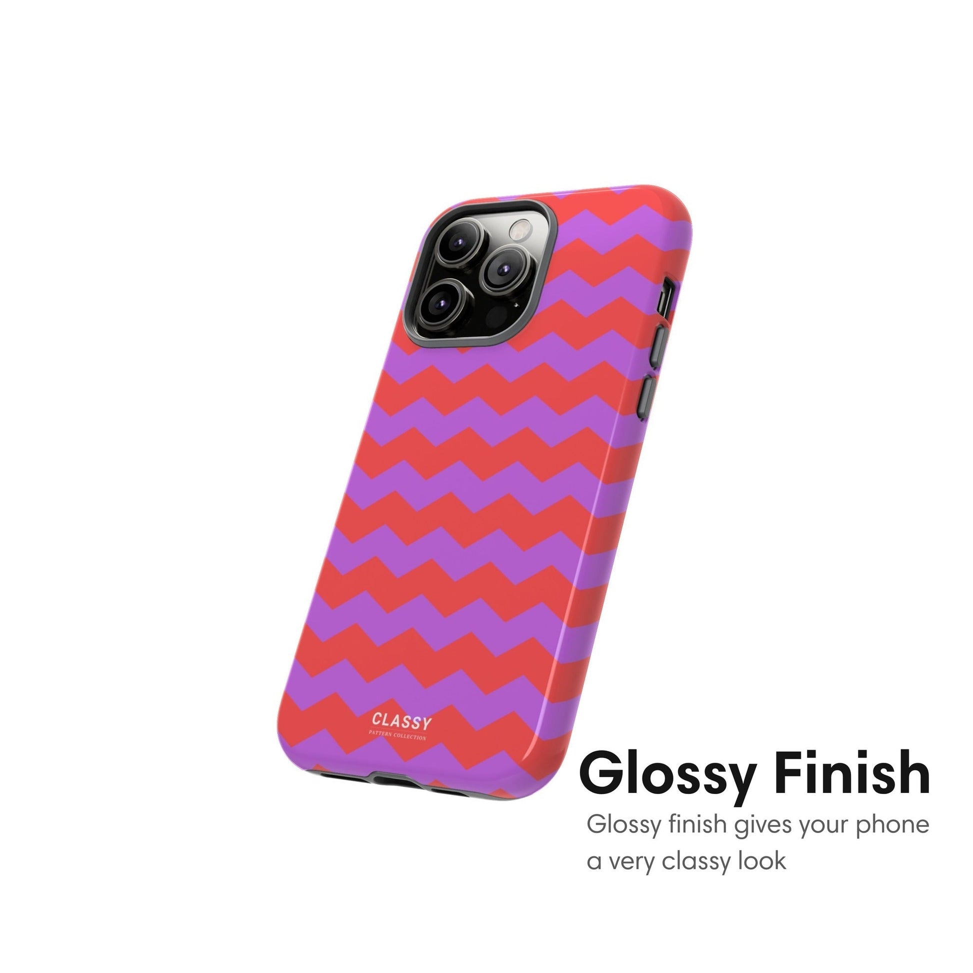 Purple and Orange Chevron Pattern Tough Case - Classy Cases - Phone Case - iPhone 17 - Glossy - 