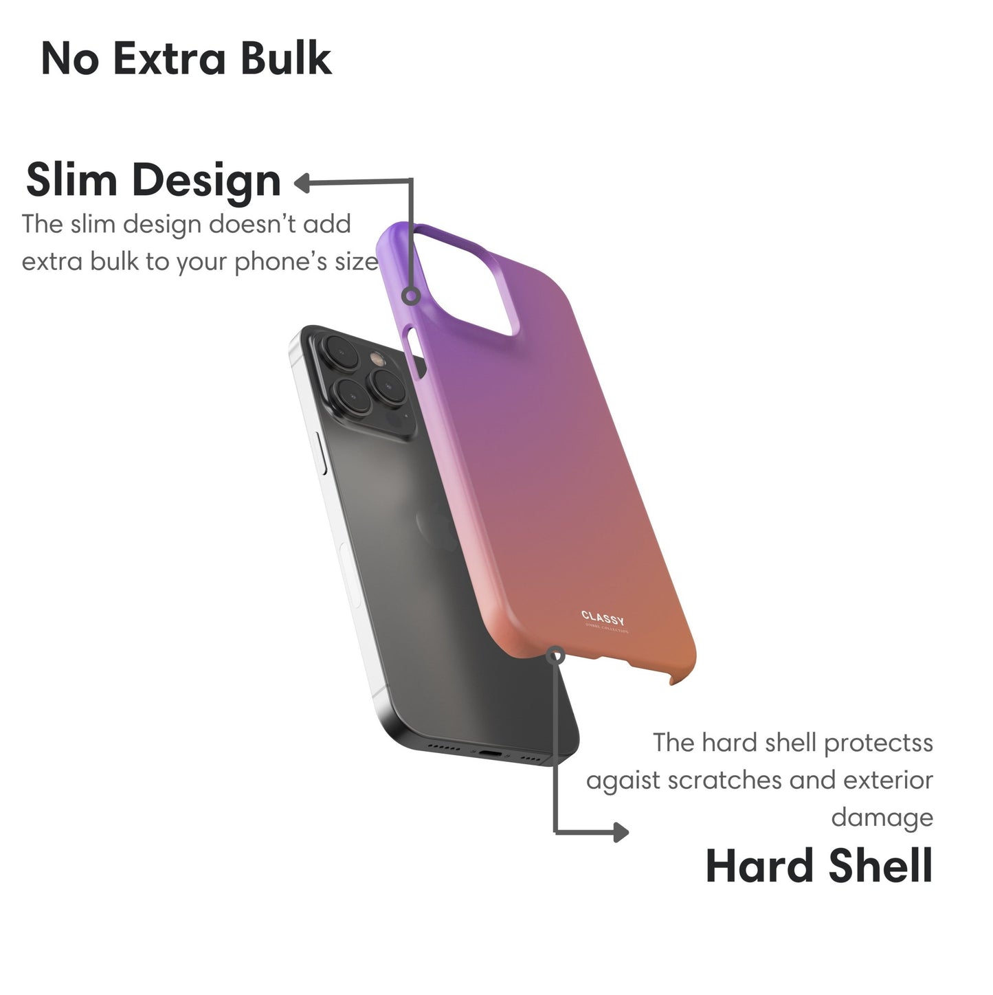 Purple and Orange Ombre Snap Case - Classy Cases - Phone Case - iPhone 17 - Glossy - 