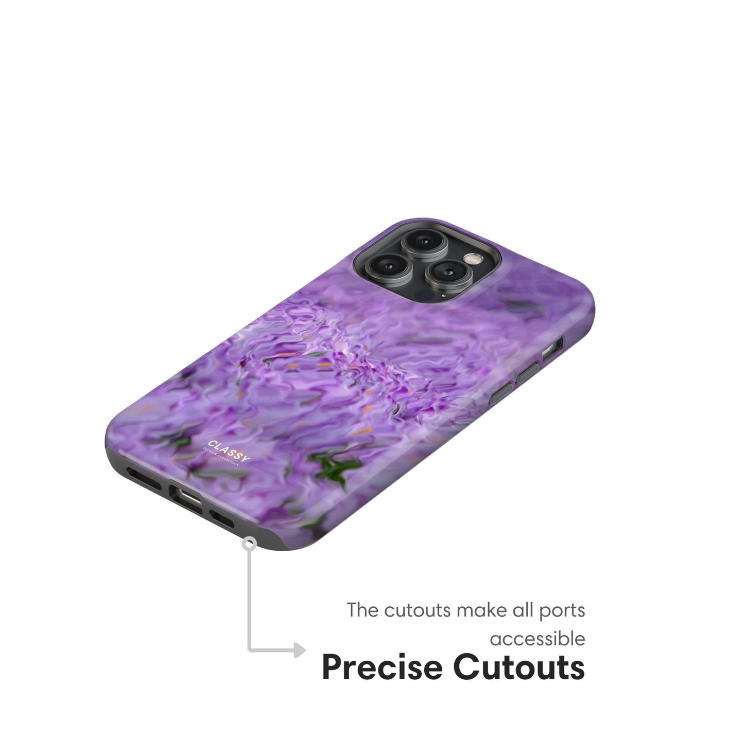 Purple Art Flower Tough Case - Classy Cases - Phone Case - iPhone 17 - Glossy - 