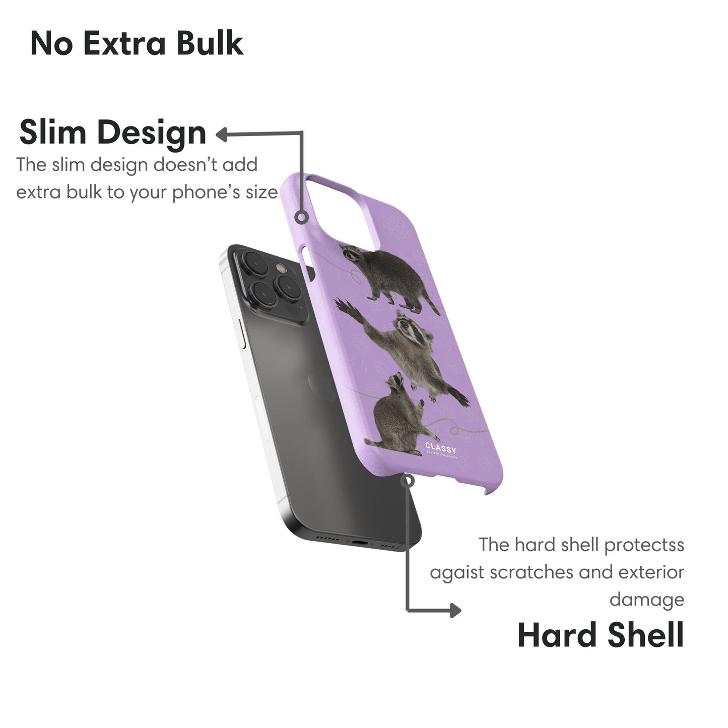 Purple Raccoon Snap Case - Classy Cases - Phone Case - iPhone 17 - Glossy - 