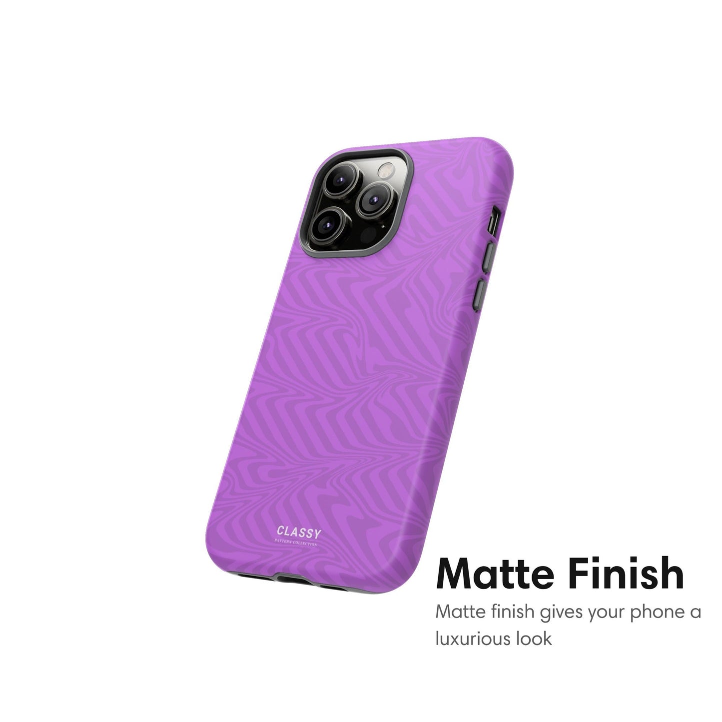 Purple Swirl Tough Case - Classy Cases - Phone Case - iPhone 15 - Glossy - 