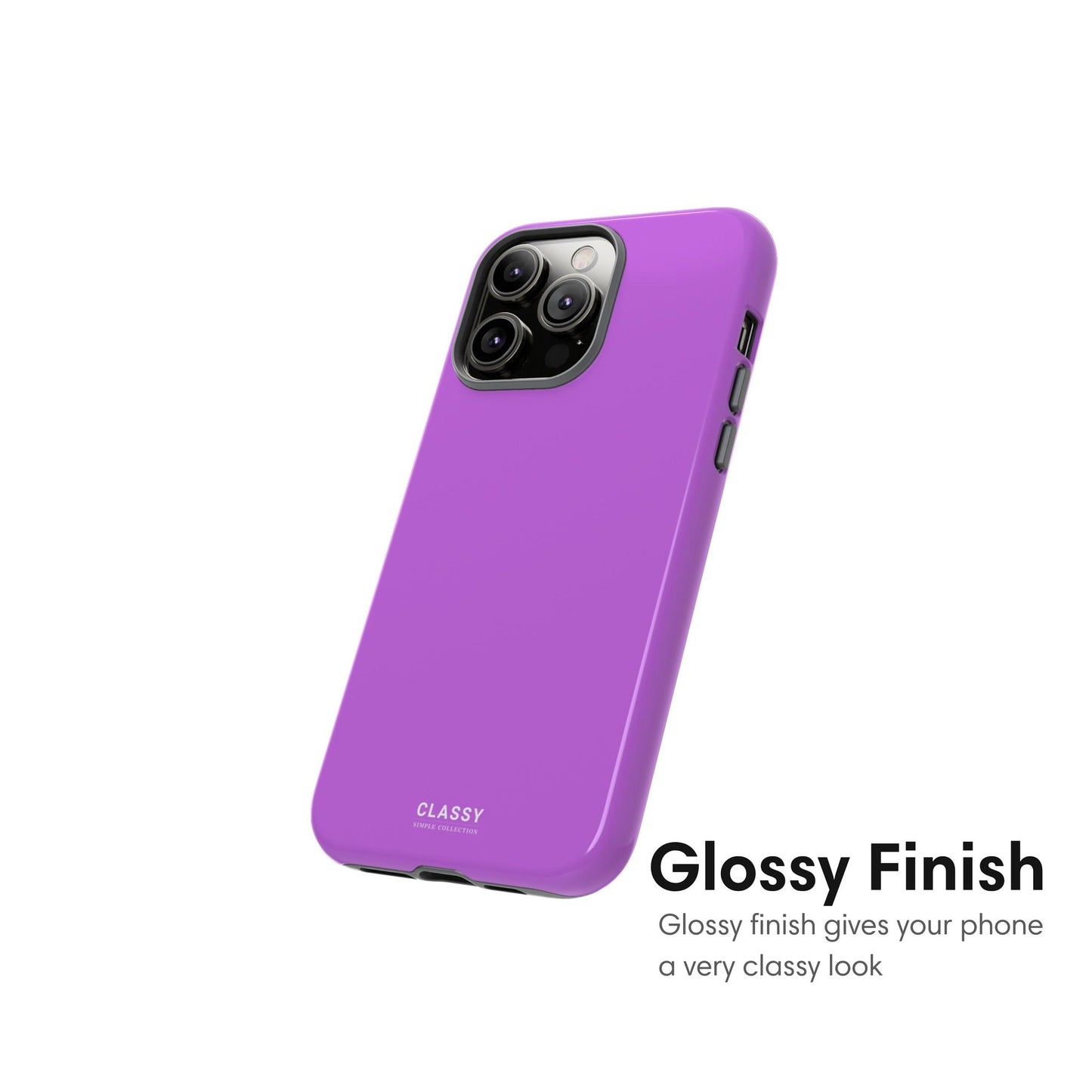 Purple Tough Case - Classy Cases - Phone Case - iPhone 15 - Glossy - 