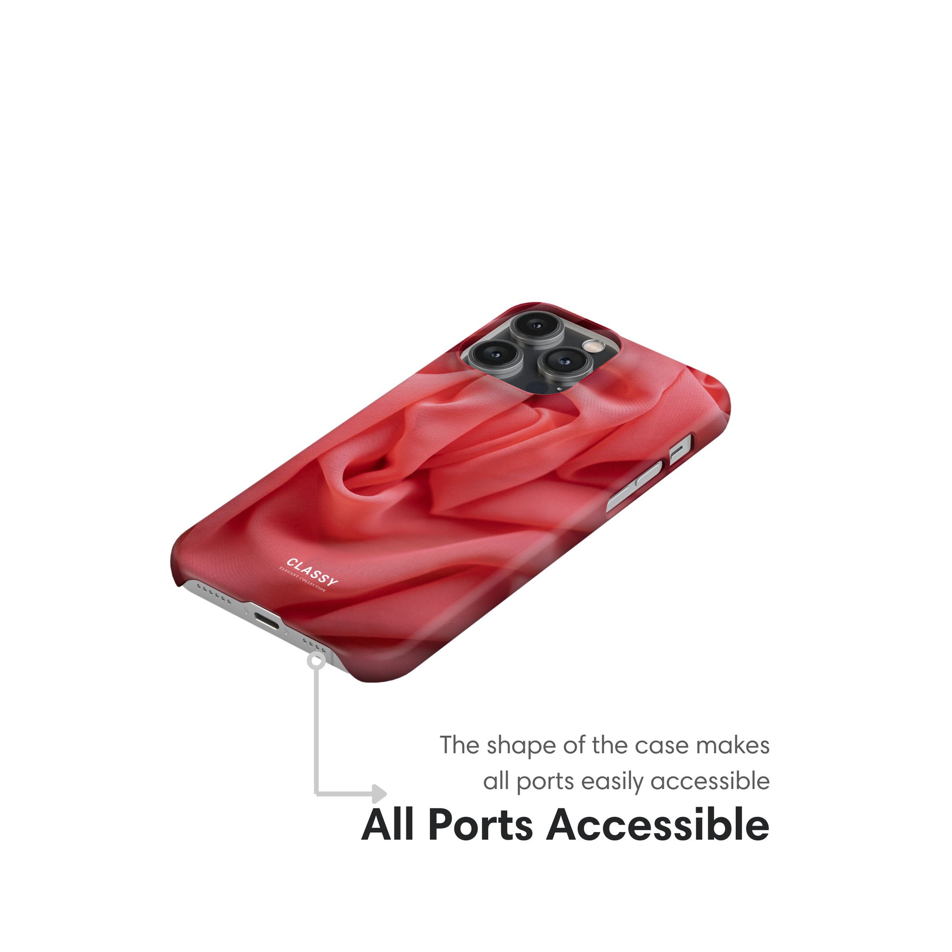 Red Waves Snap Case ports