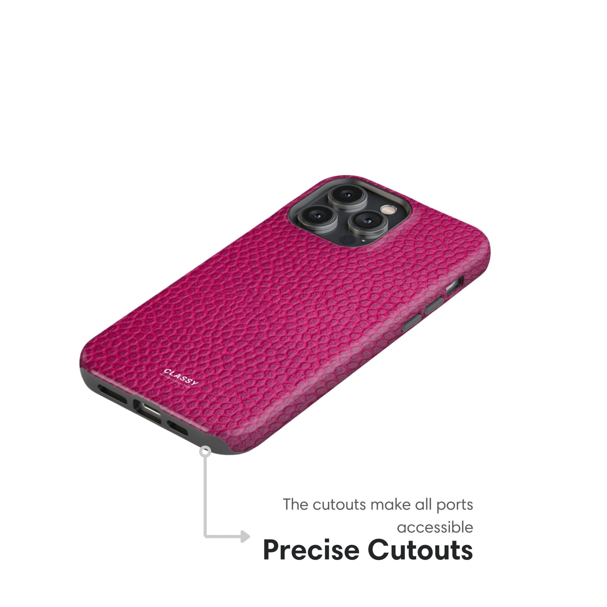 Rose Crocodile Print Tough Case - Classy Cases - Phone Case - iPhone 17 - Glossy - 