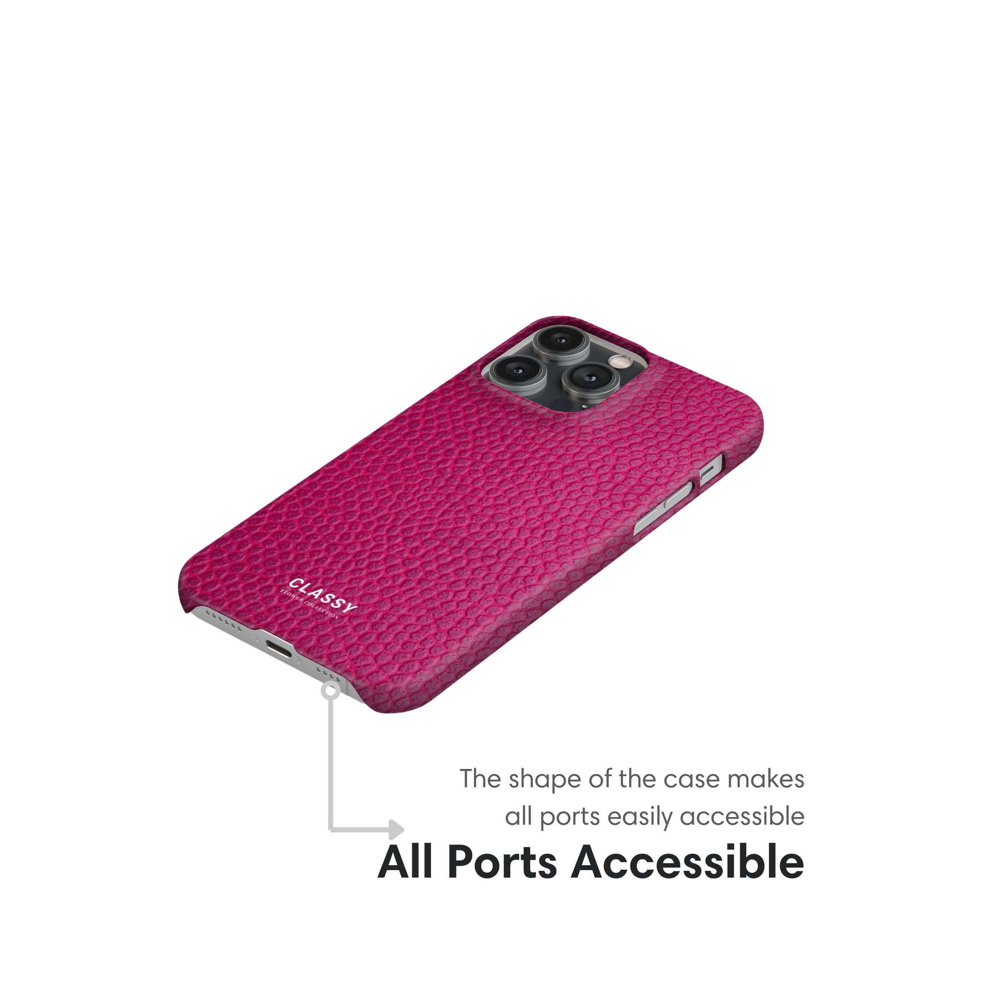 Rose Pattern Snap Case ports