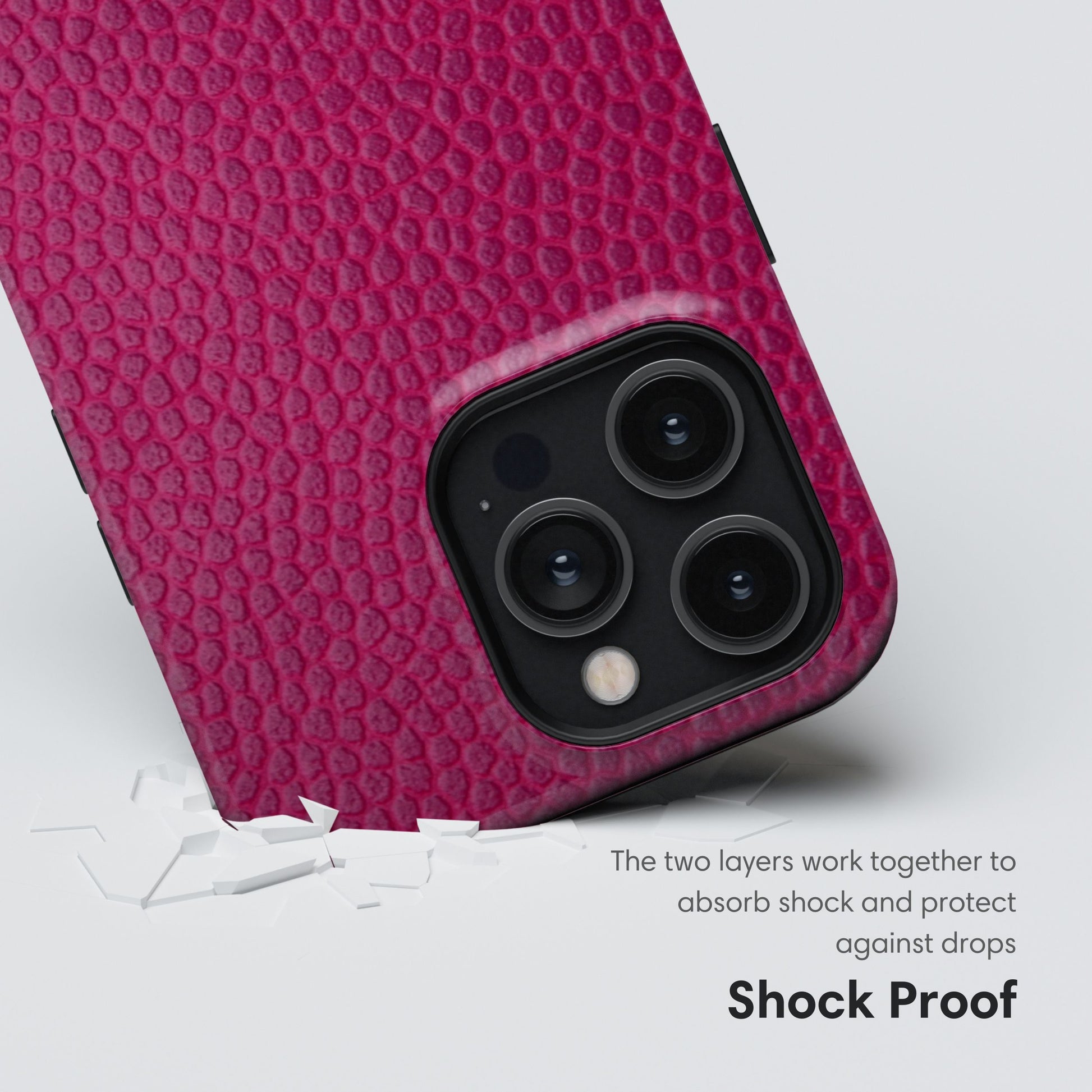 Rose Crocodile Print Tough Case shockproof