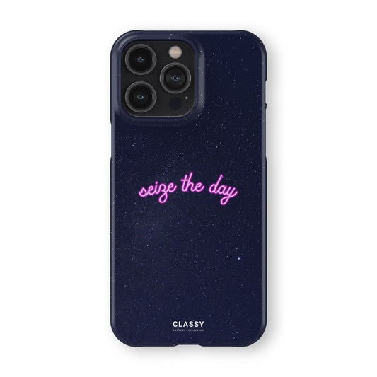 Seize the Day | Blue Snap Case front