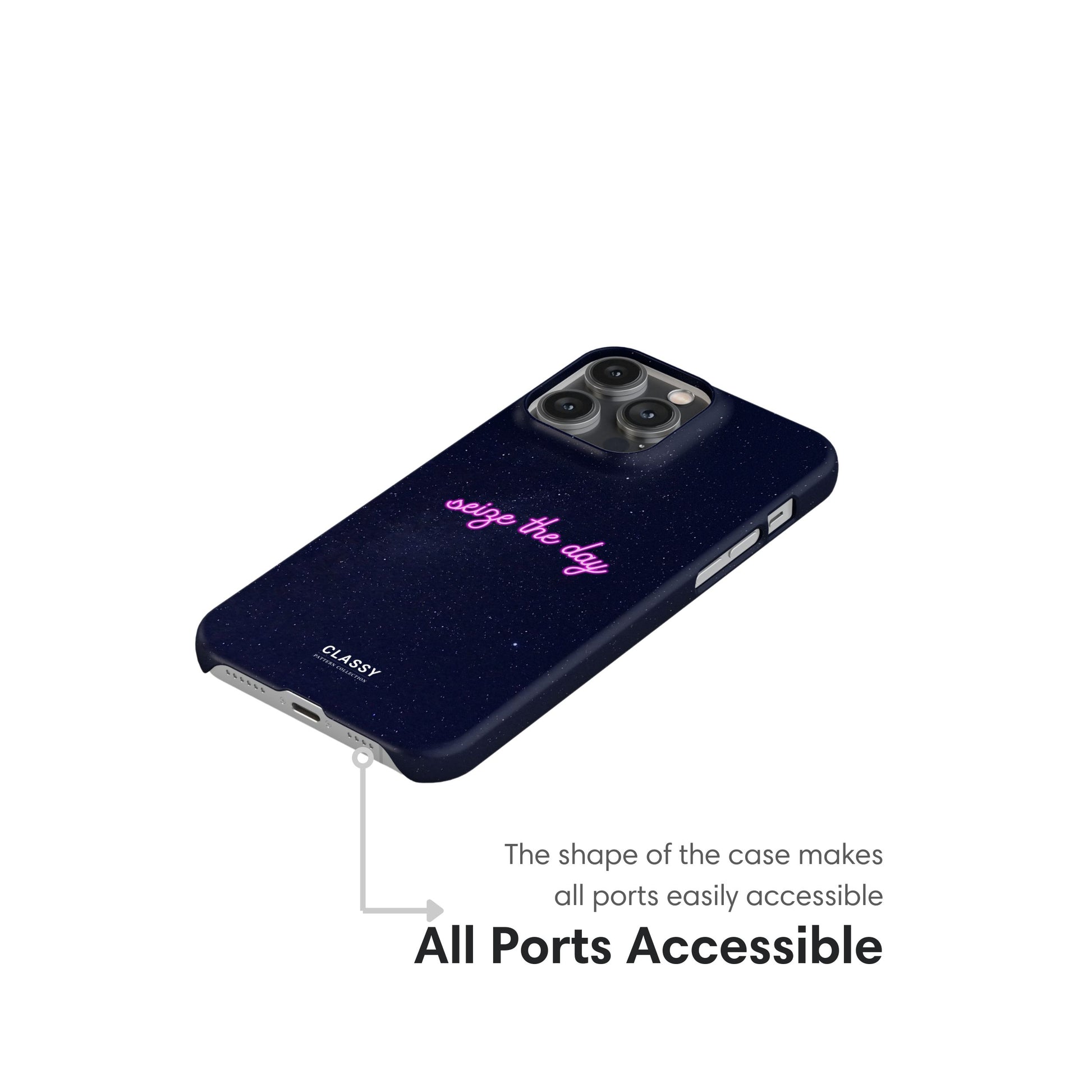 Seize the Day | Blue Snap Case ports