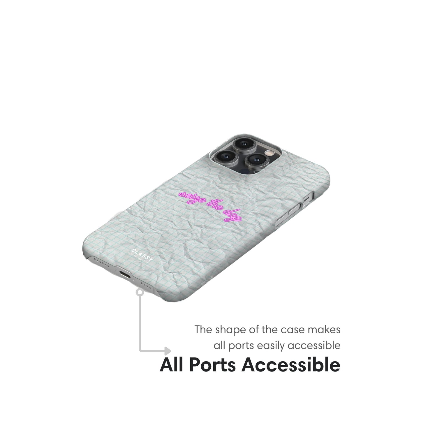 Seize the Day | White Snap Case ports