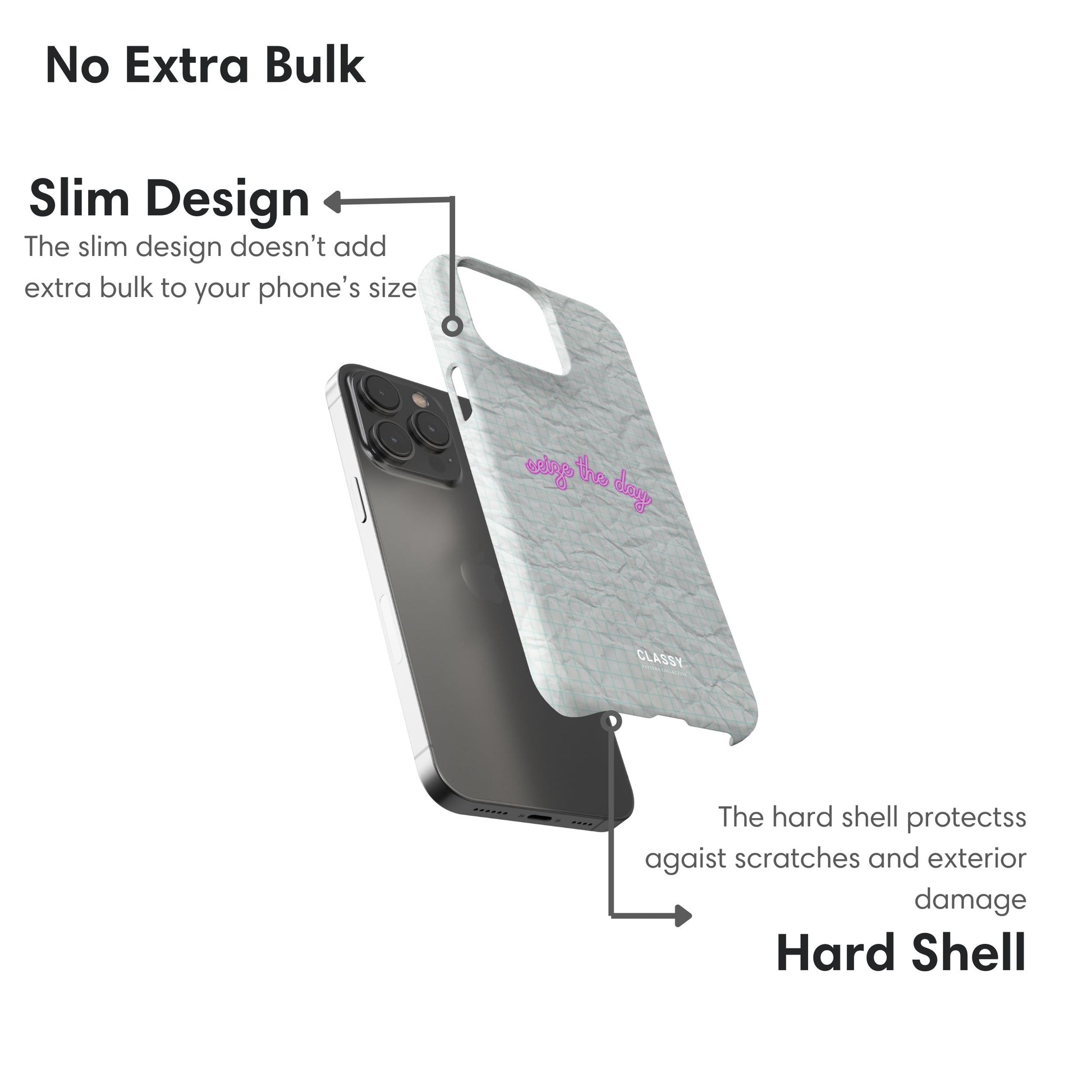 Seize the Day | White Snap Case layers