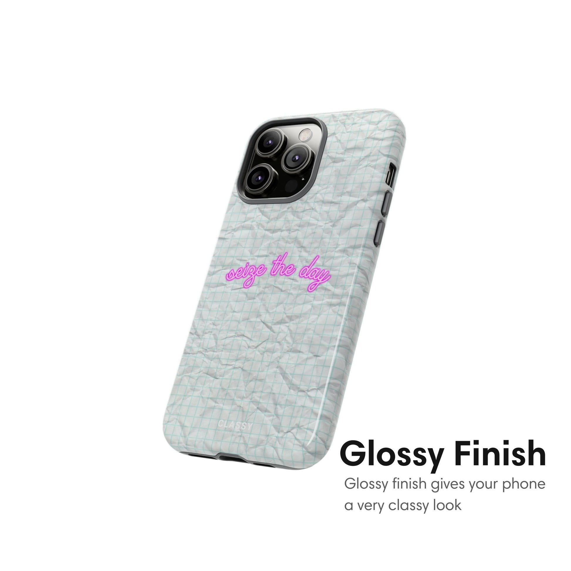 Seige the Day | White Paper Background Tough Case glossy