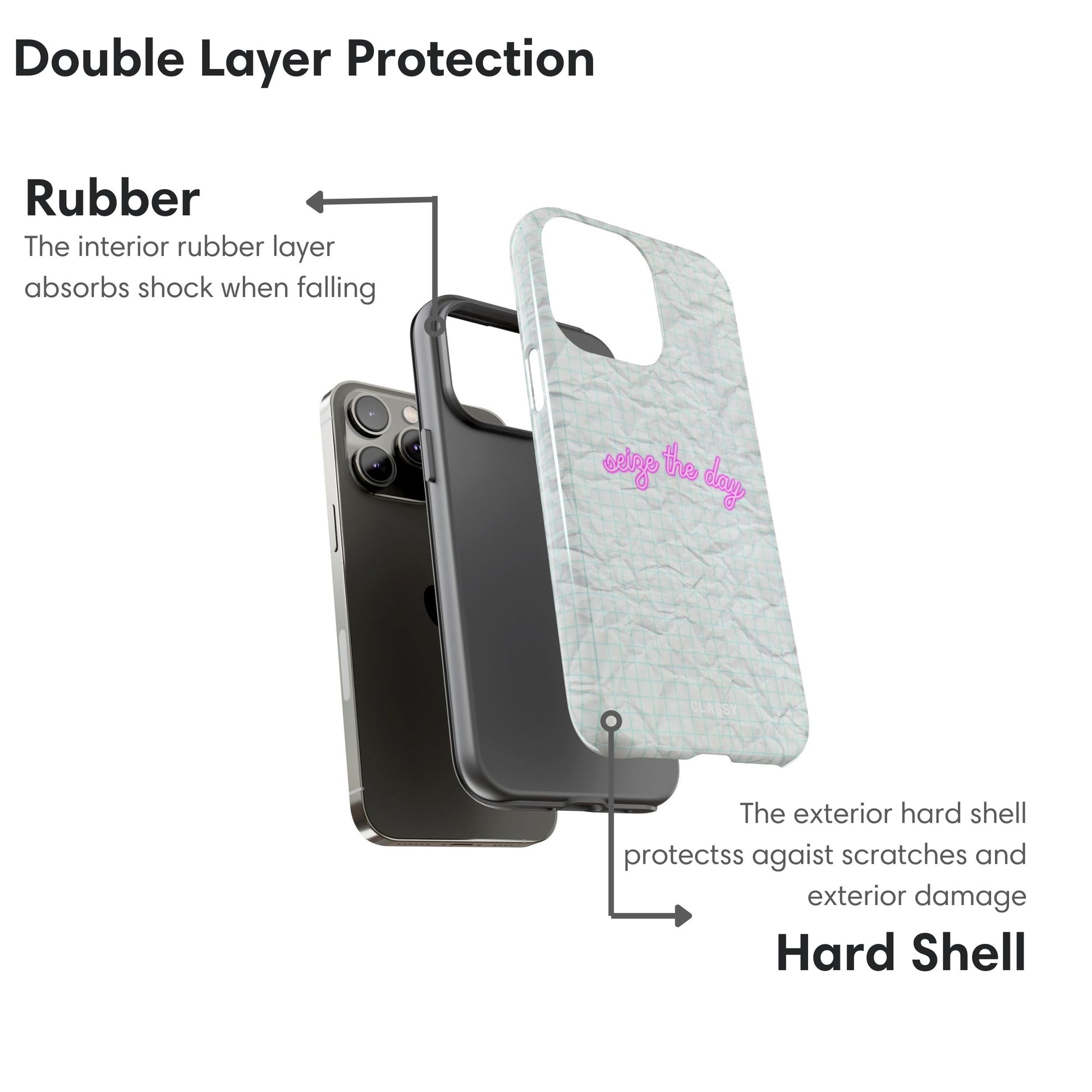 Seige the Day | White Paper Background Tough Case layers