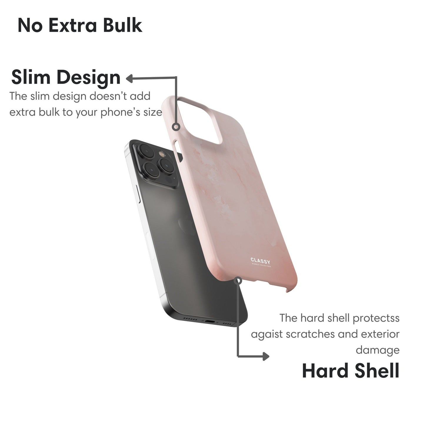 Simple Pink Marble Snap Case - Classy Cases - Phone Case - iPhone 17 - Glossy - 
