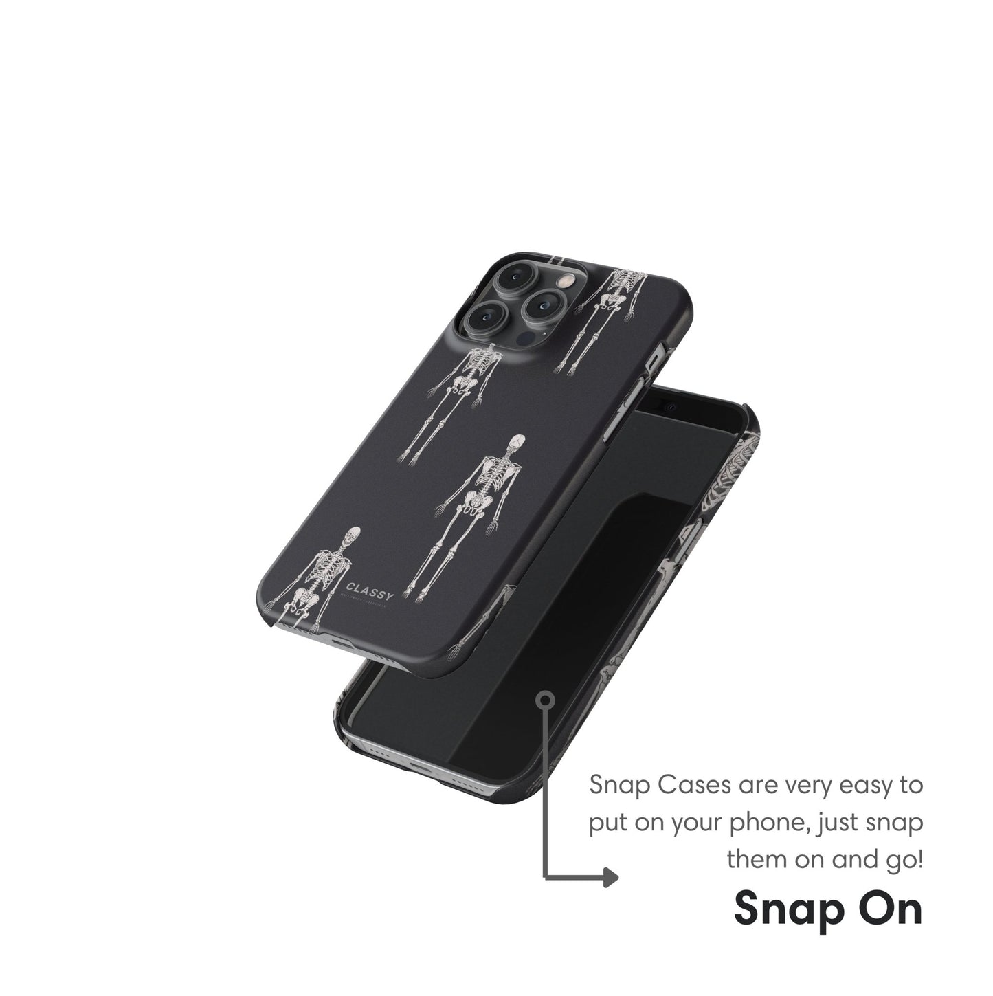Skeletons Gray Snap Case - Classy Cases - Phone Case - iPhone 17 - Glossy - 