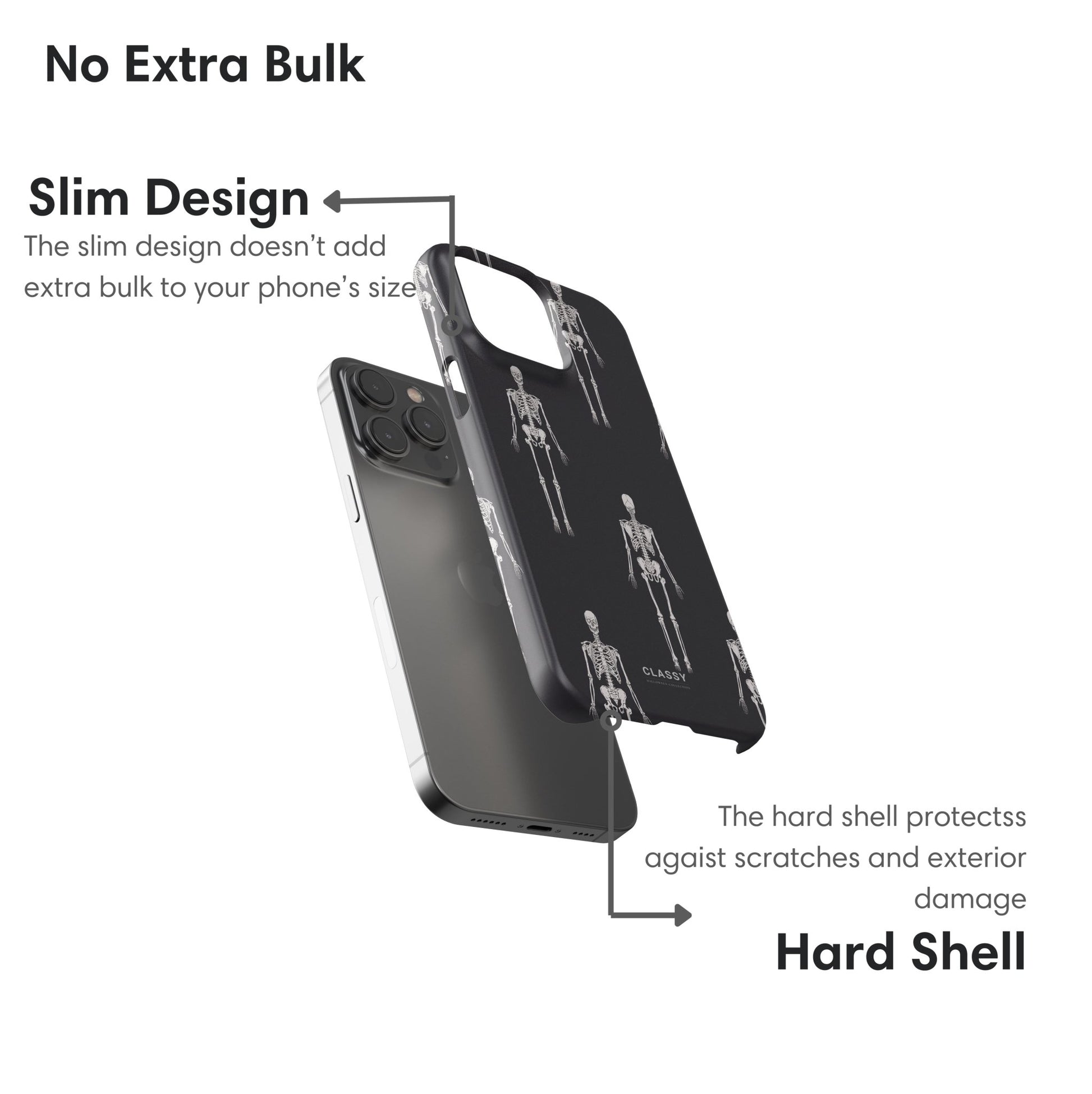 Skeletons Gray Snap Case - Classy Cases - Phone Case - iPhone 17 - Glossy - 