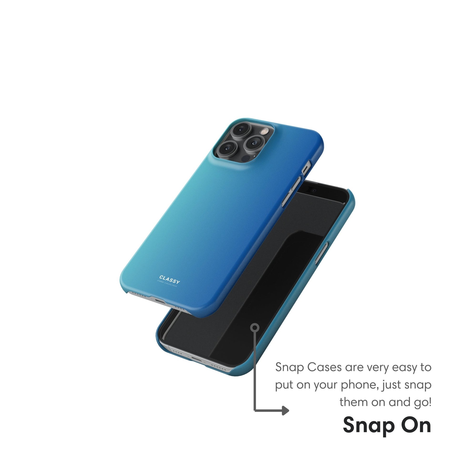 Sky Blue Ombre Snap Case - Classy Cases - Phone Case - iPhone 17 - Glossy - 
