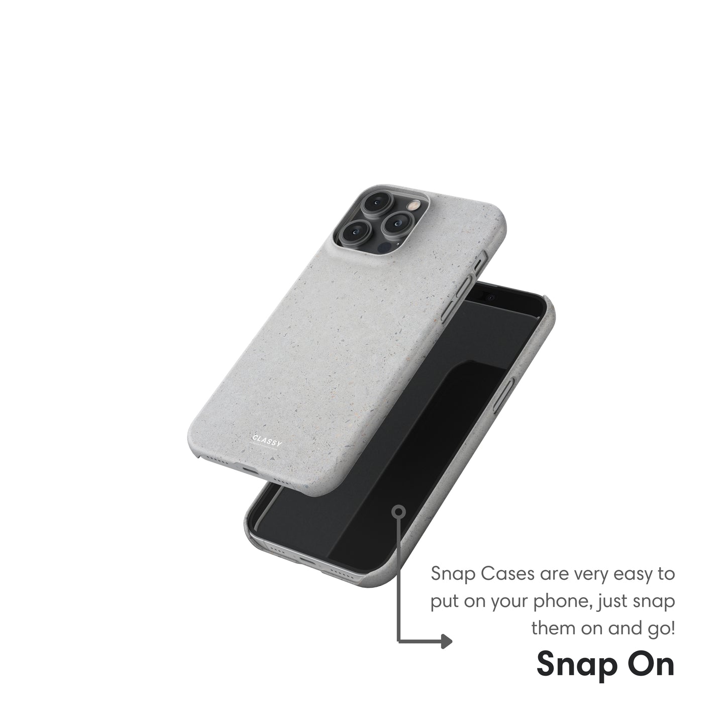 Minimalistic Gray Snap Case snap on