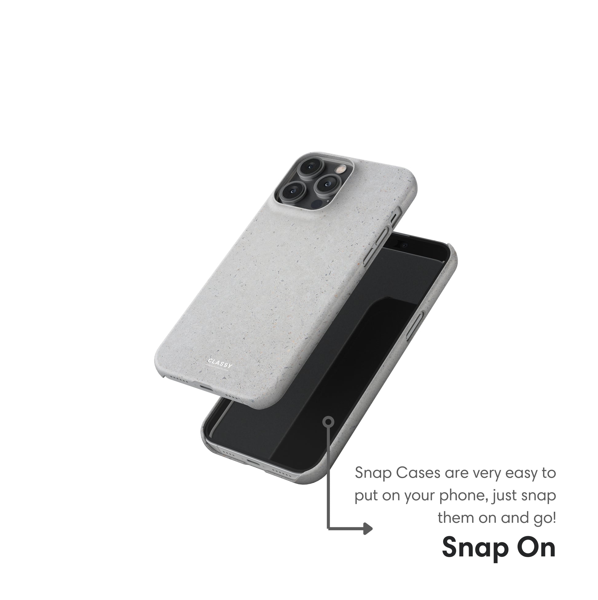 Minimalistic Gray Snap Case snap on