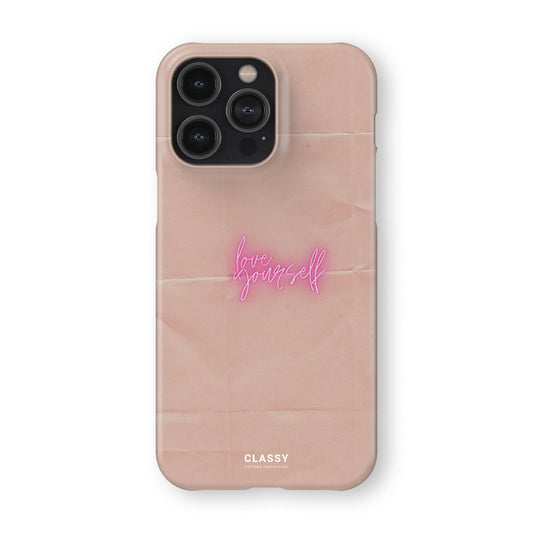 Love Yourself Brown Snap Case front