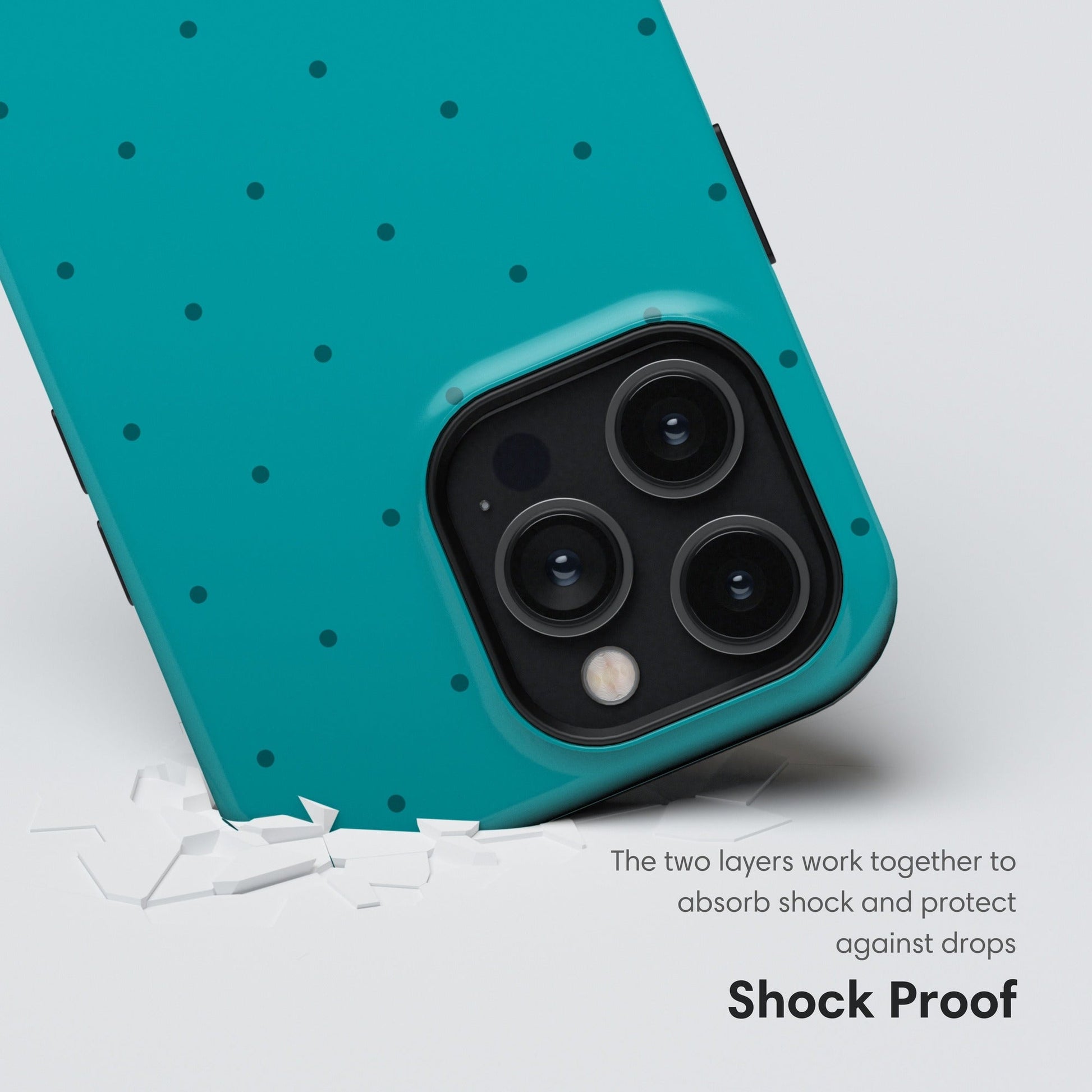 Turquoise Dots Tough Case - Classy Cases - Phone Case - iPhone 17 - Glossy - 