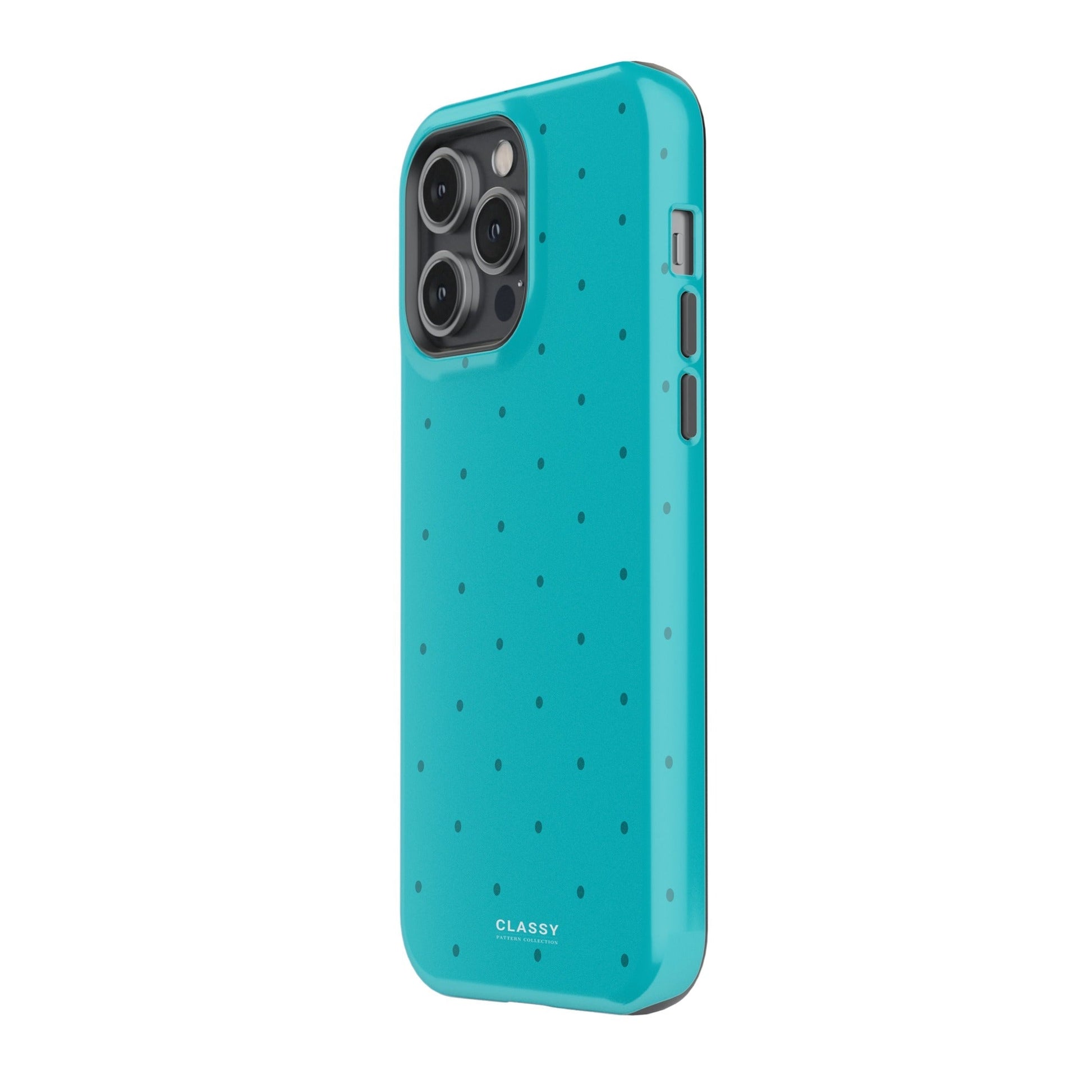 Turquoise Dots Tough Case - Classy Cases - Phone Case - iPhone 17 - Glossy - 