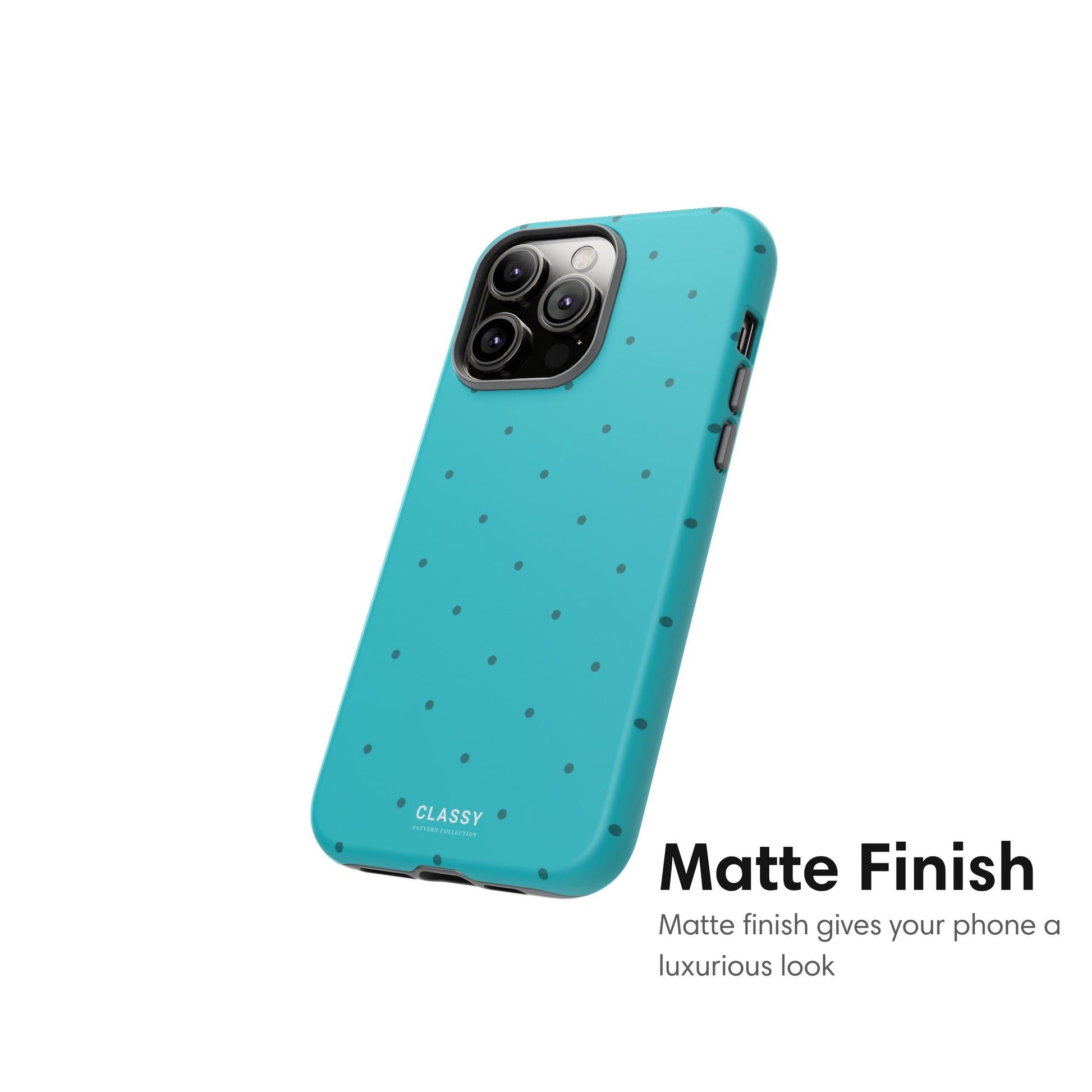 Turquoise Dots Tough Case - Classy Cases - Phone Case - iPhone 17 - Glossy - 